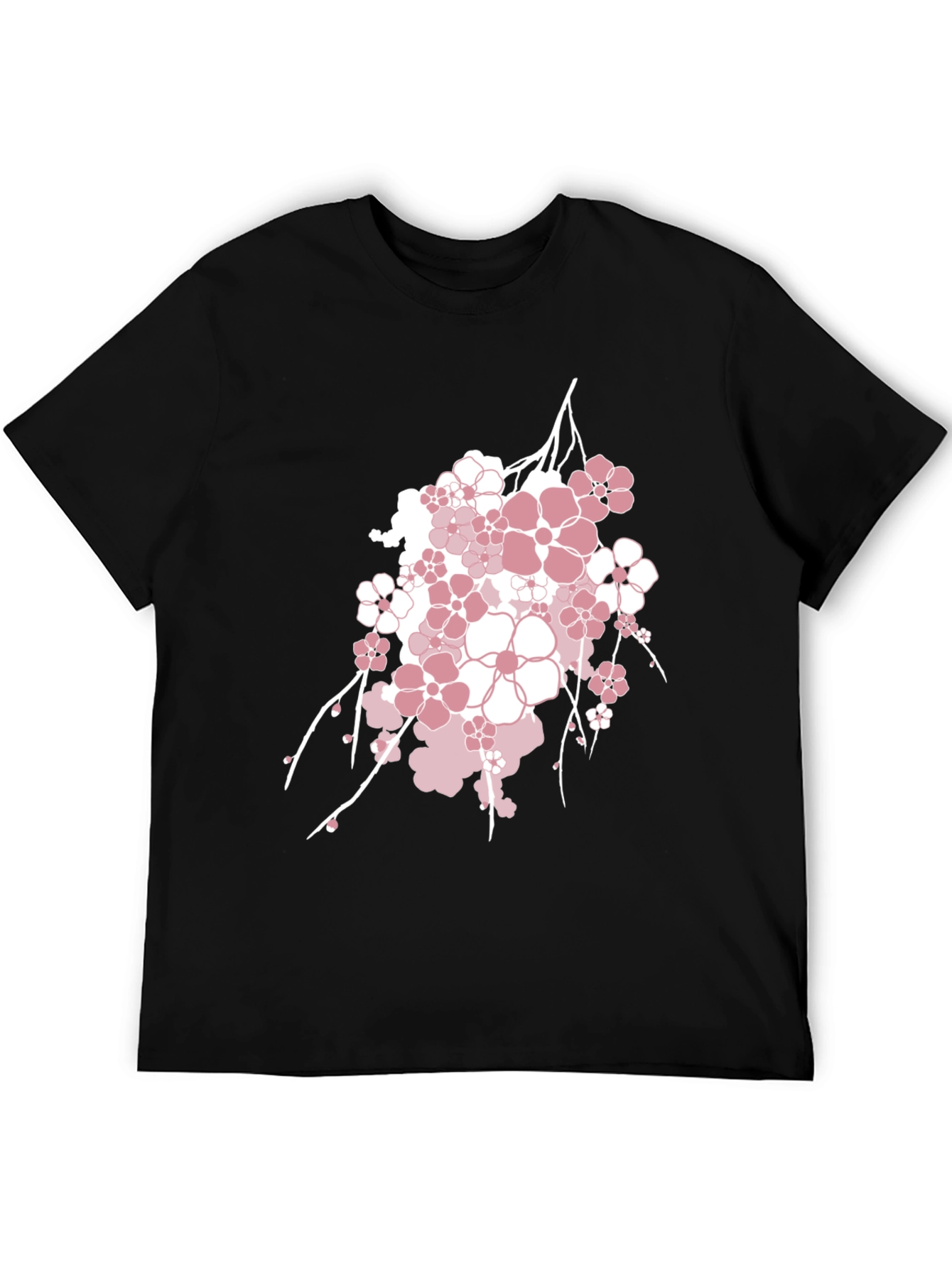Blossom Graphic Tee - Stylish Mens Black T-Shirt