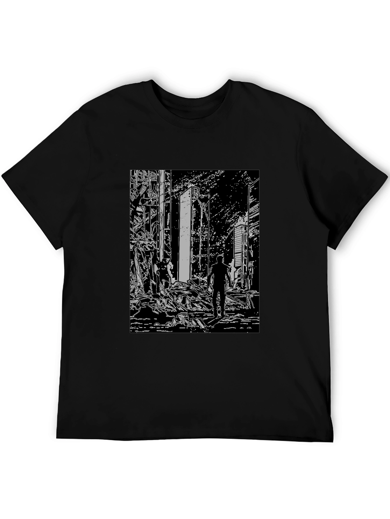 Monochrome Ruined City T-Shirt