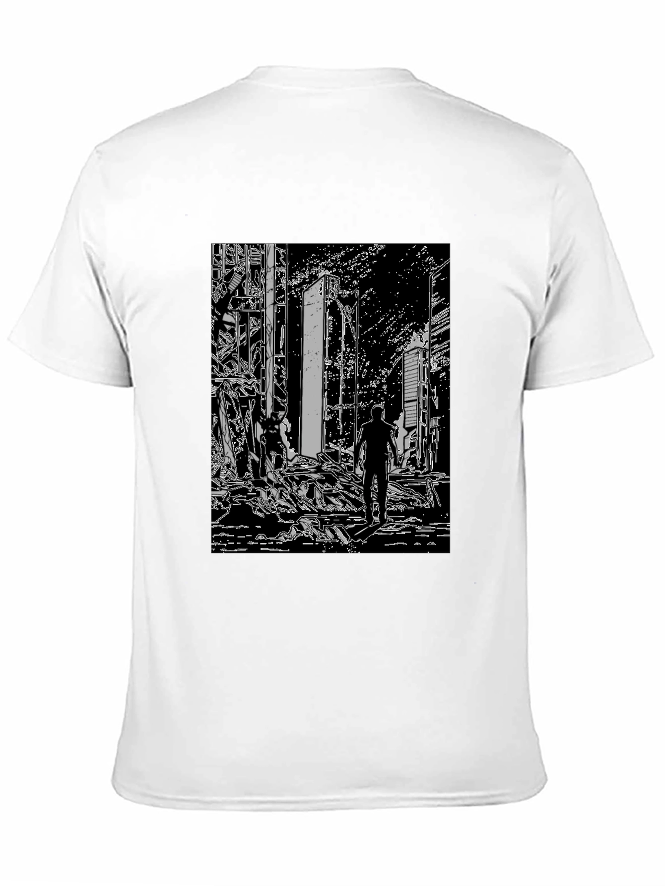 Monochrome Ruined City T-Shirt