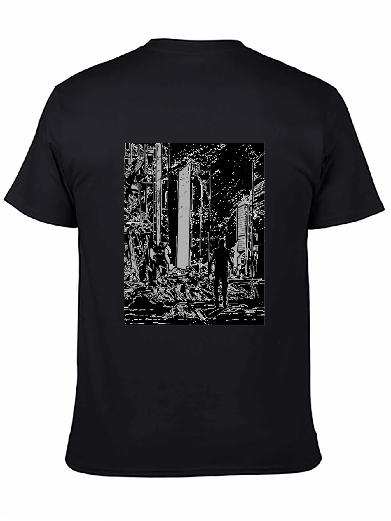Monochrome Ruined City T-Shirt