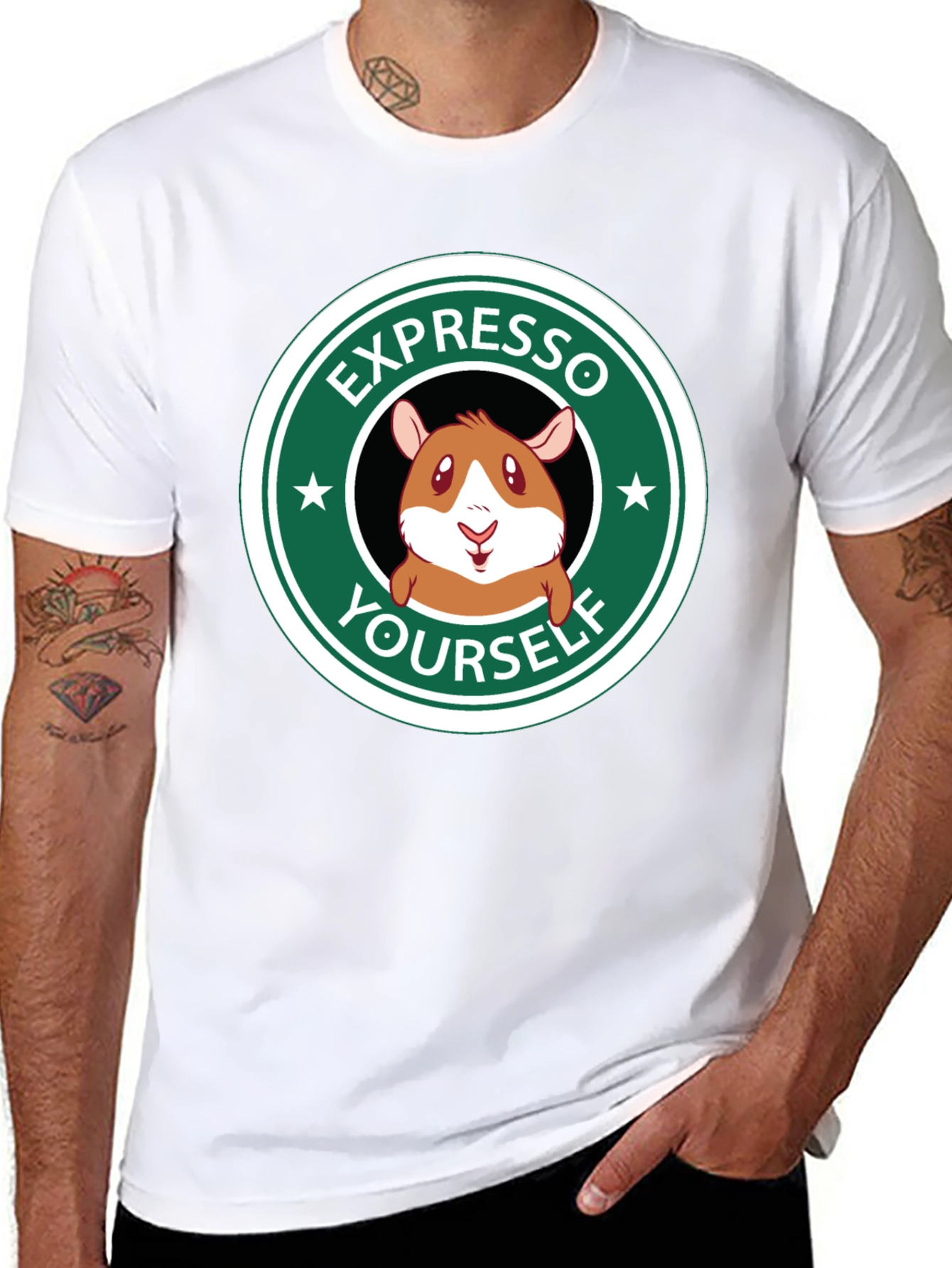 Expresso Yourself Graphic T-Shirt - Funny Hamster Design