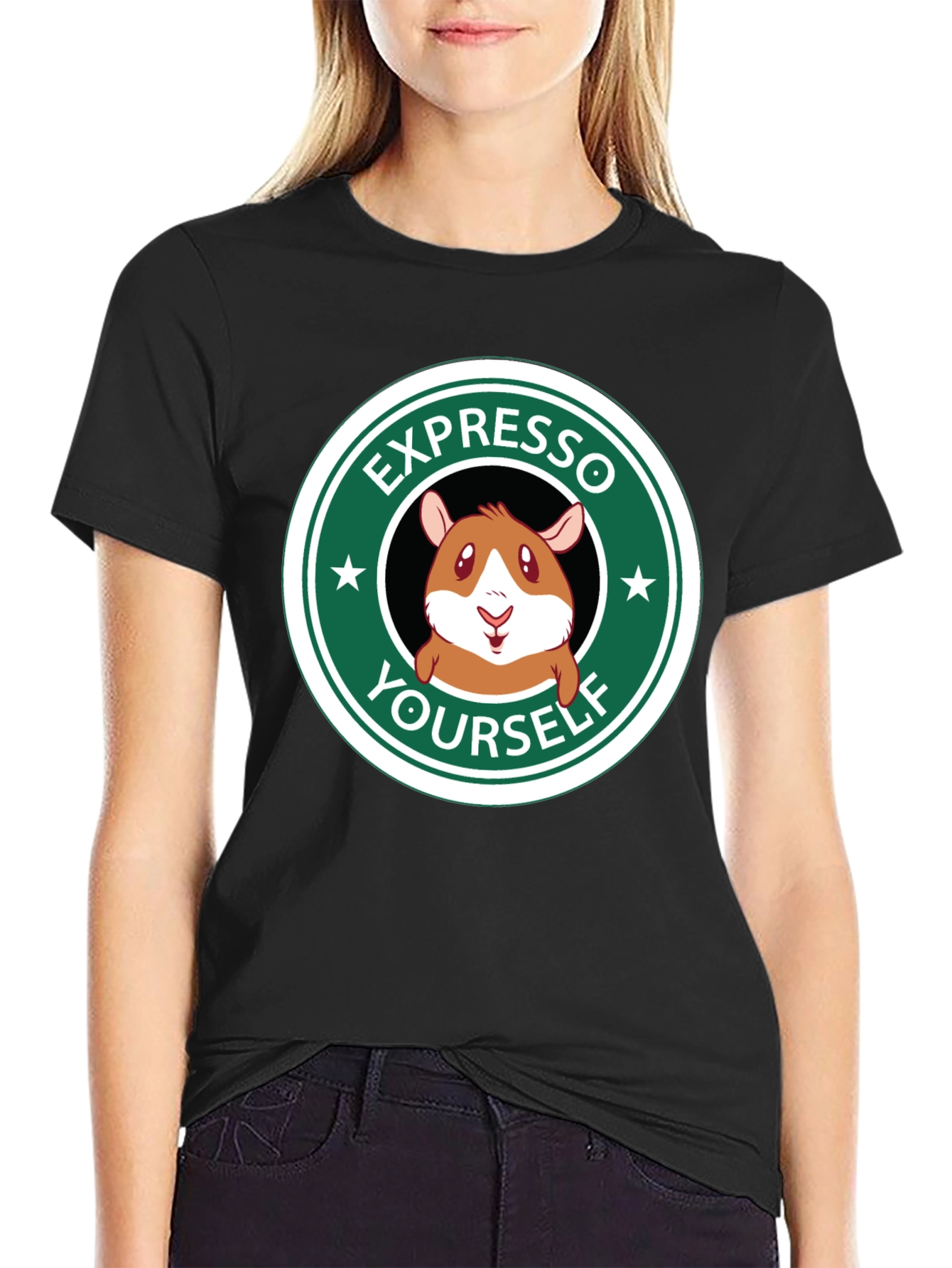 Expresso Yourself Graphic T-Shirt - Funny Hamster Design