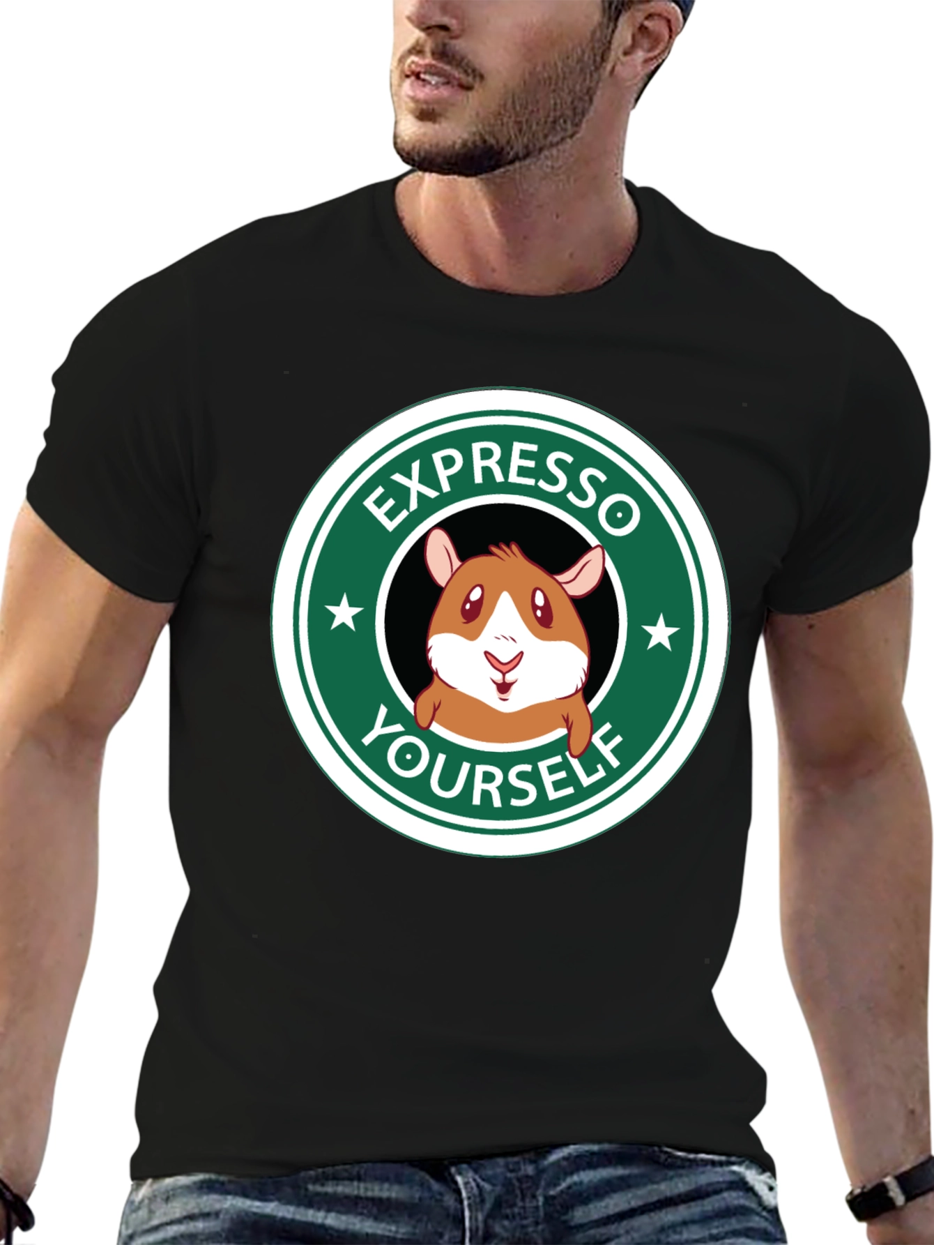 Expresso Yourself Graphic T-Shirt - Funny Hamster Design