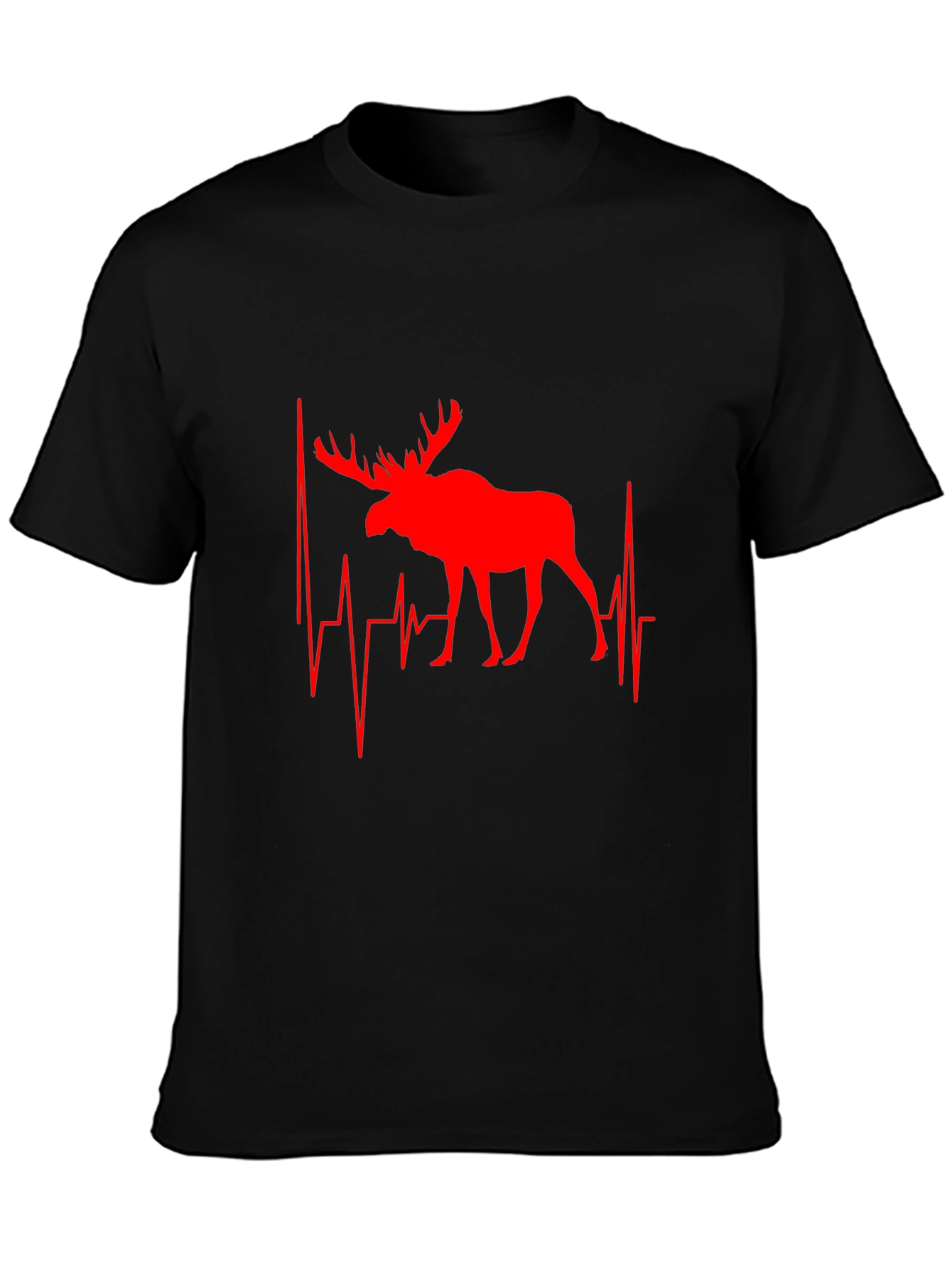 Moose Heartbeat T-Shirt - Novelty Animal Tee