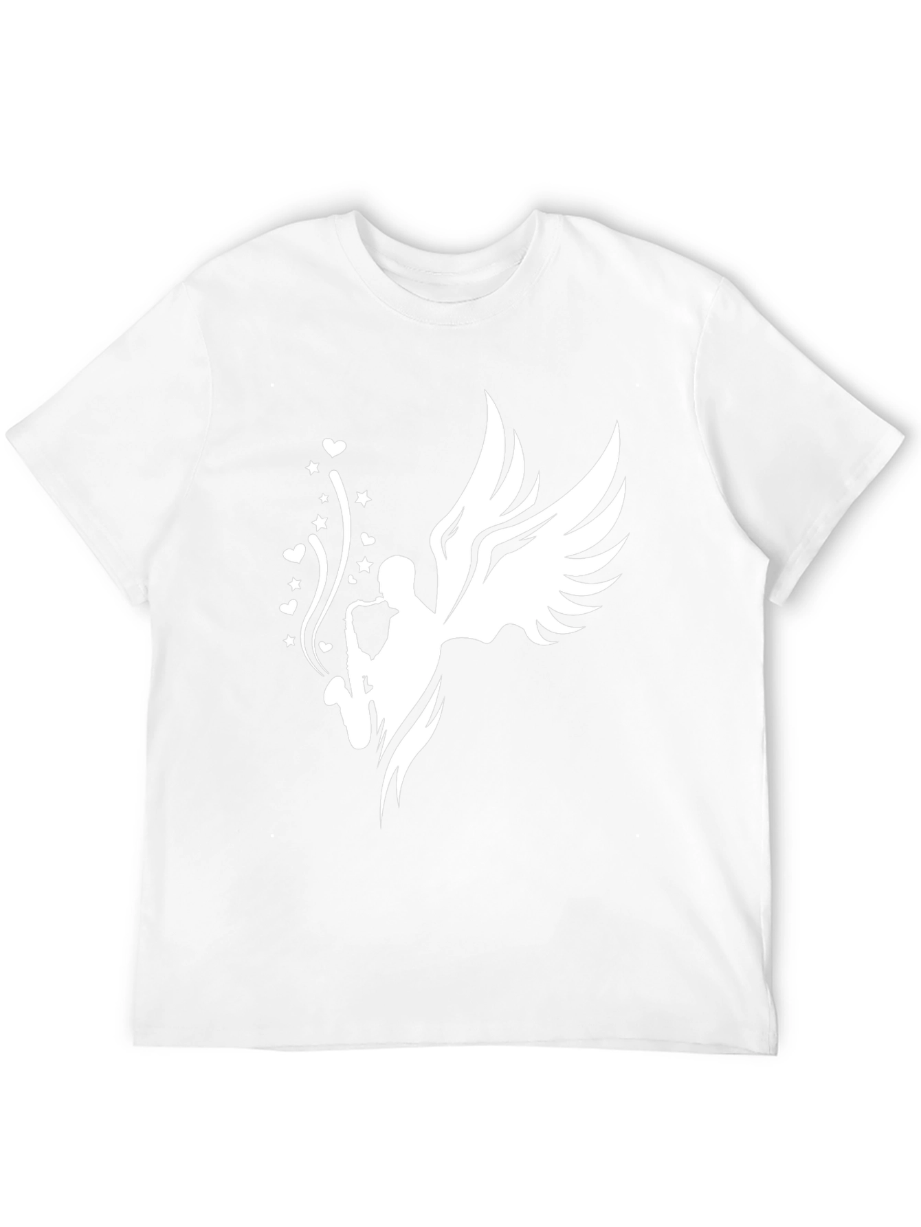 Saxophone Angel Graphic Tee - Black Cotton T-Shirt