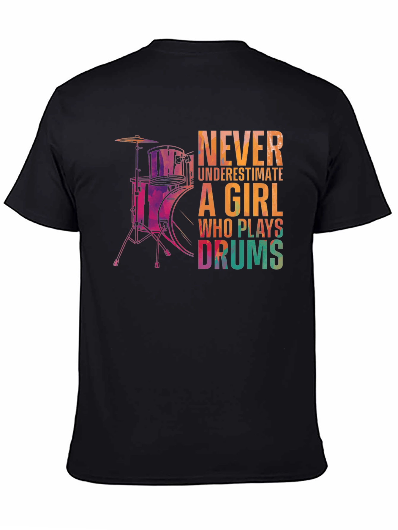 Girl Drummer Graphic Tee - Music Lover T-Shirt