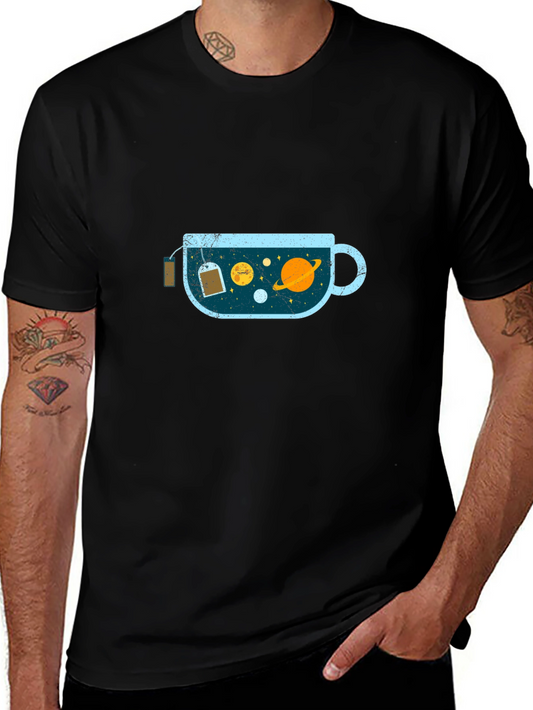 Celestial Tea Cup T-Shirt - Cosmic Brew