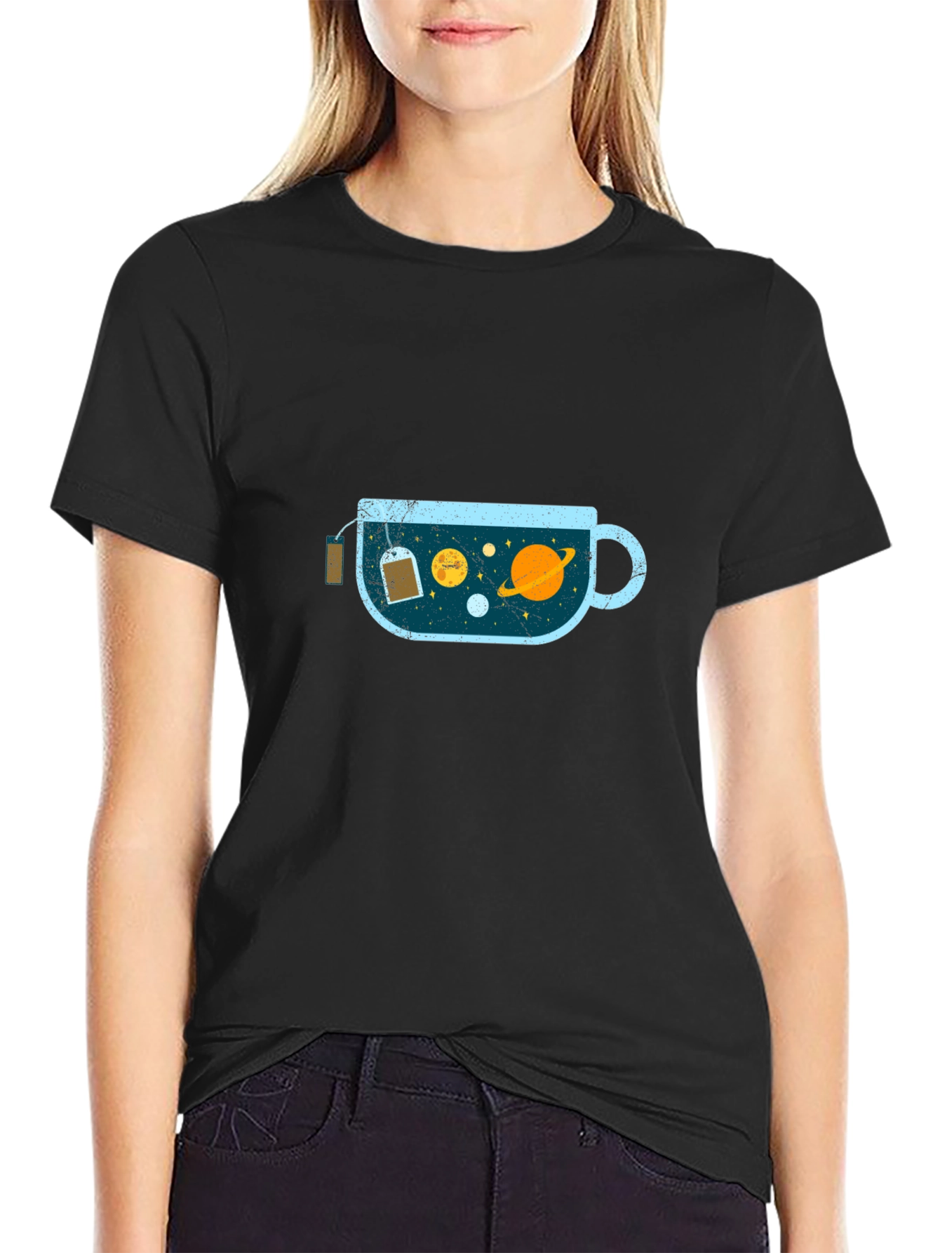Celestial Tea Cup T-Shirt - Cosmic Brew