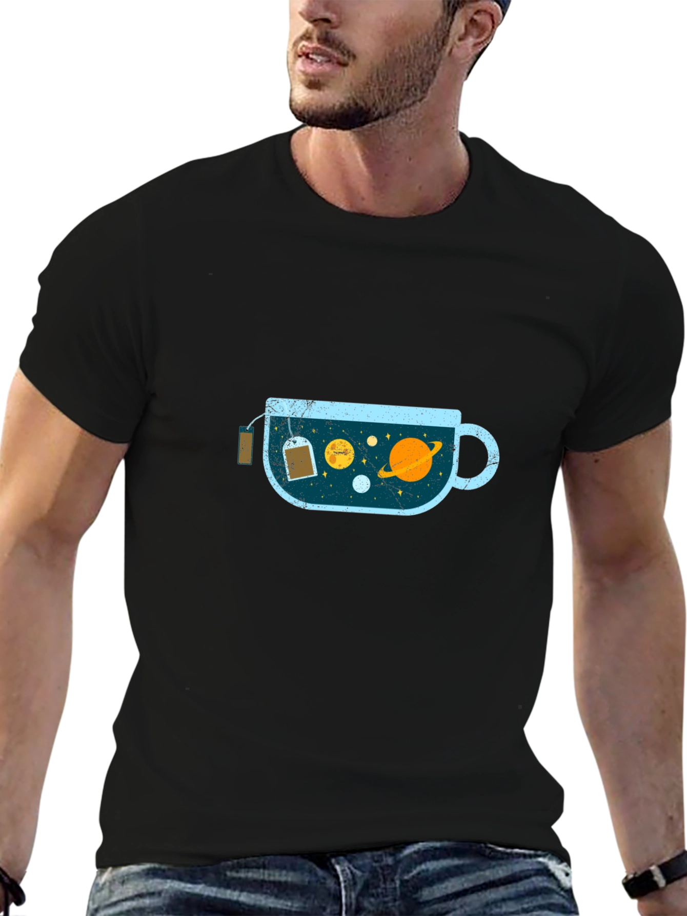 Celestial Tea Cup T-Shirt - Cosmic Brew
