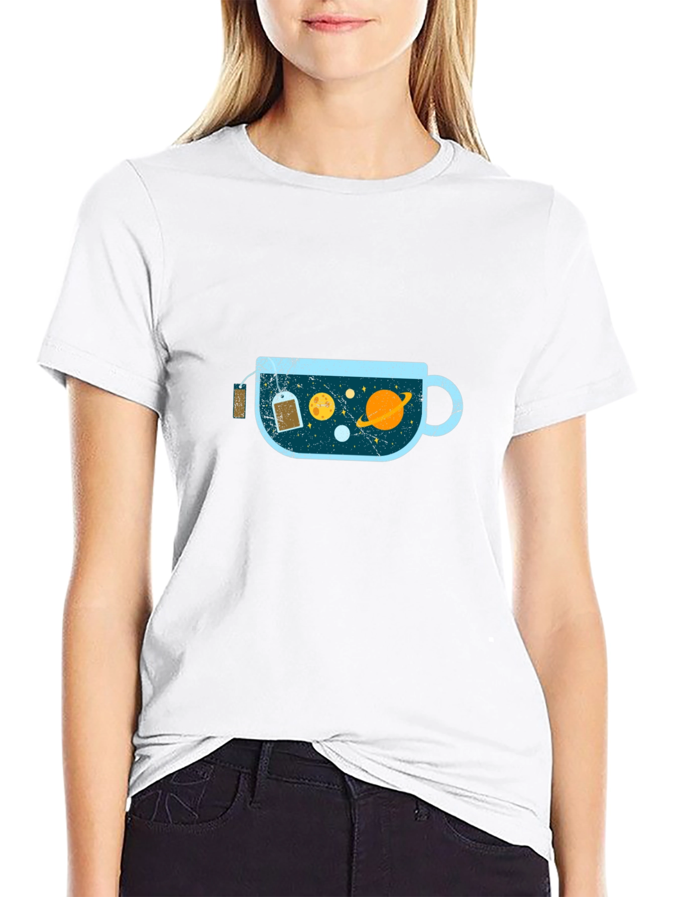 Celestial Tea Cup T-Shirt - Cosmic Brew