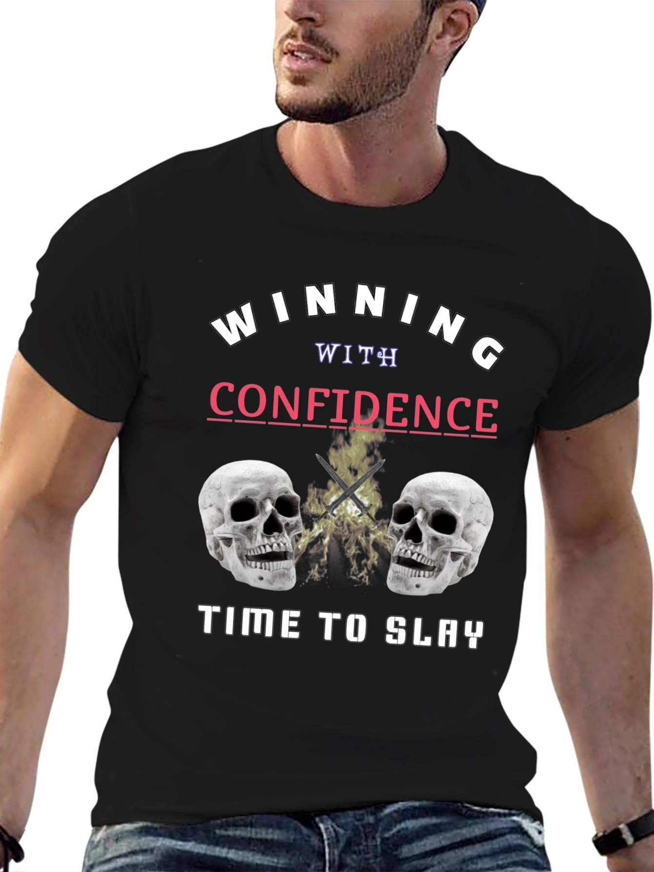 Winning with Confidence Skull Graphic Tee