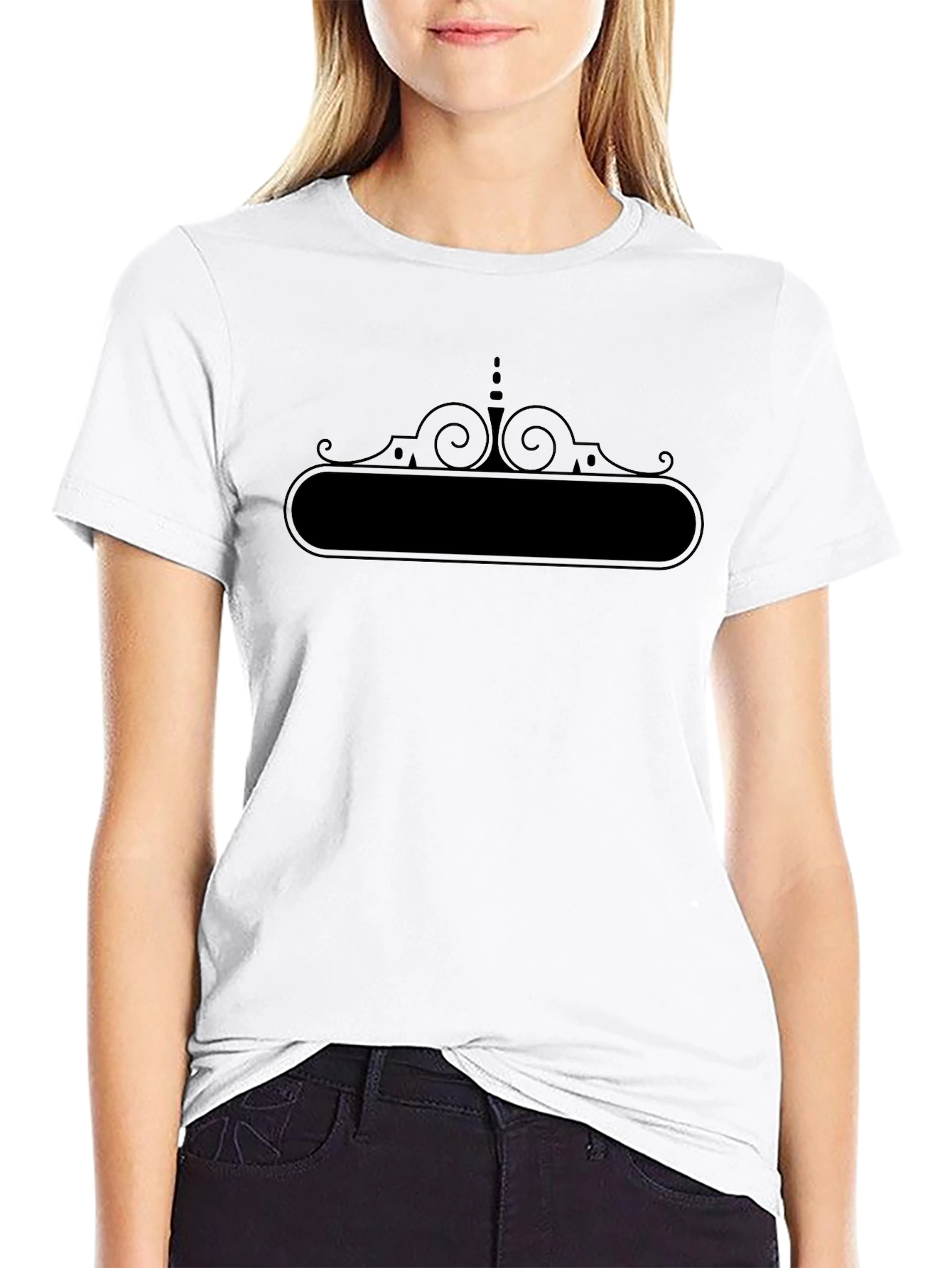 Mens Black Graphic Tee - Customizable Text Area