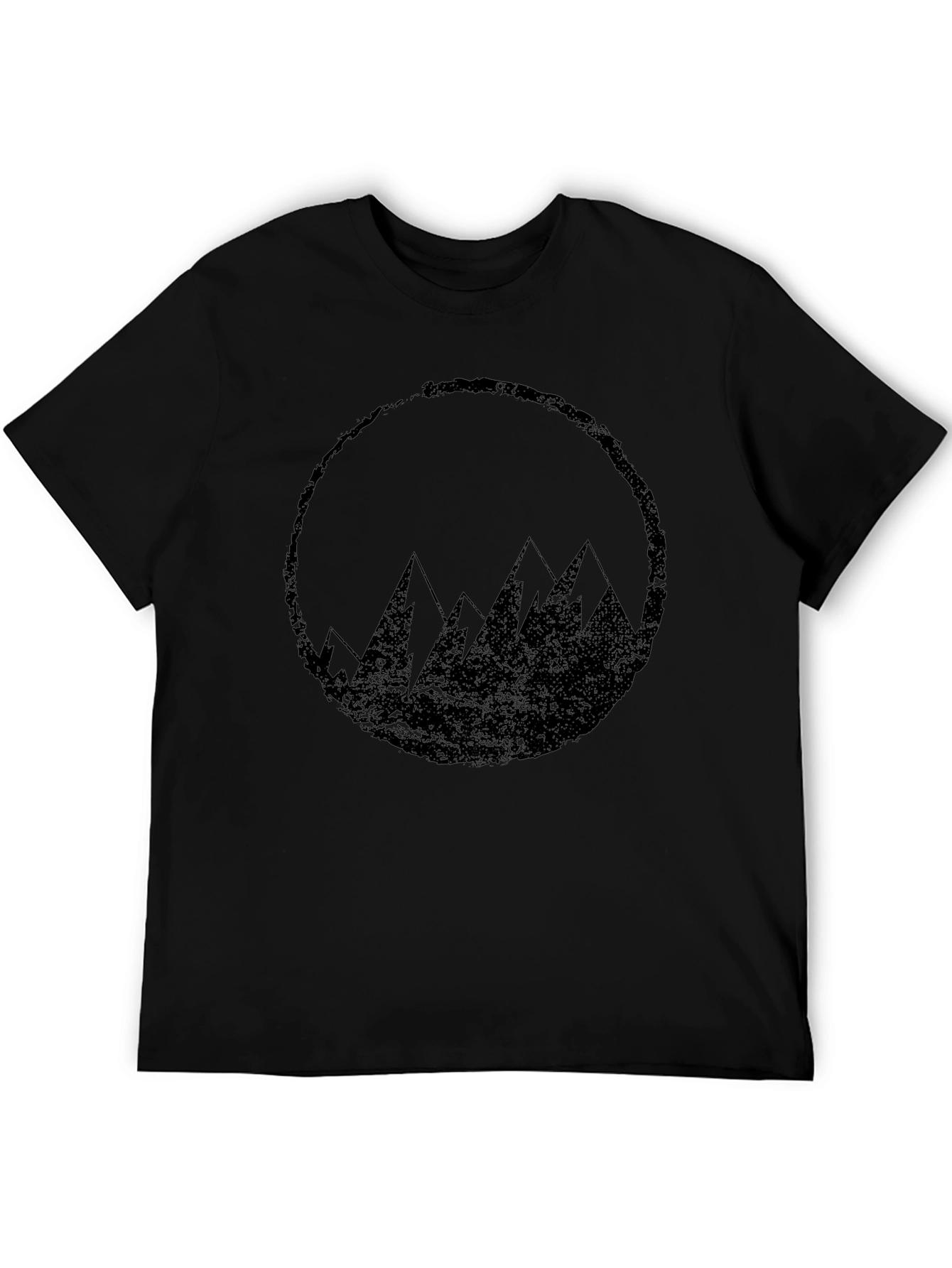 Mountain Circle Graphic Tee - Black Casual Shirt