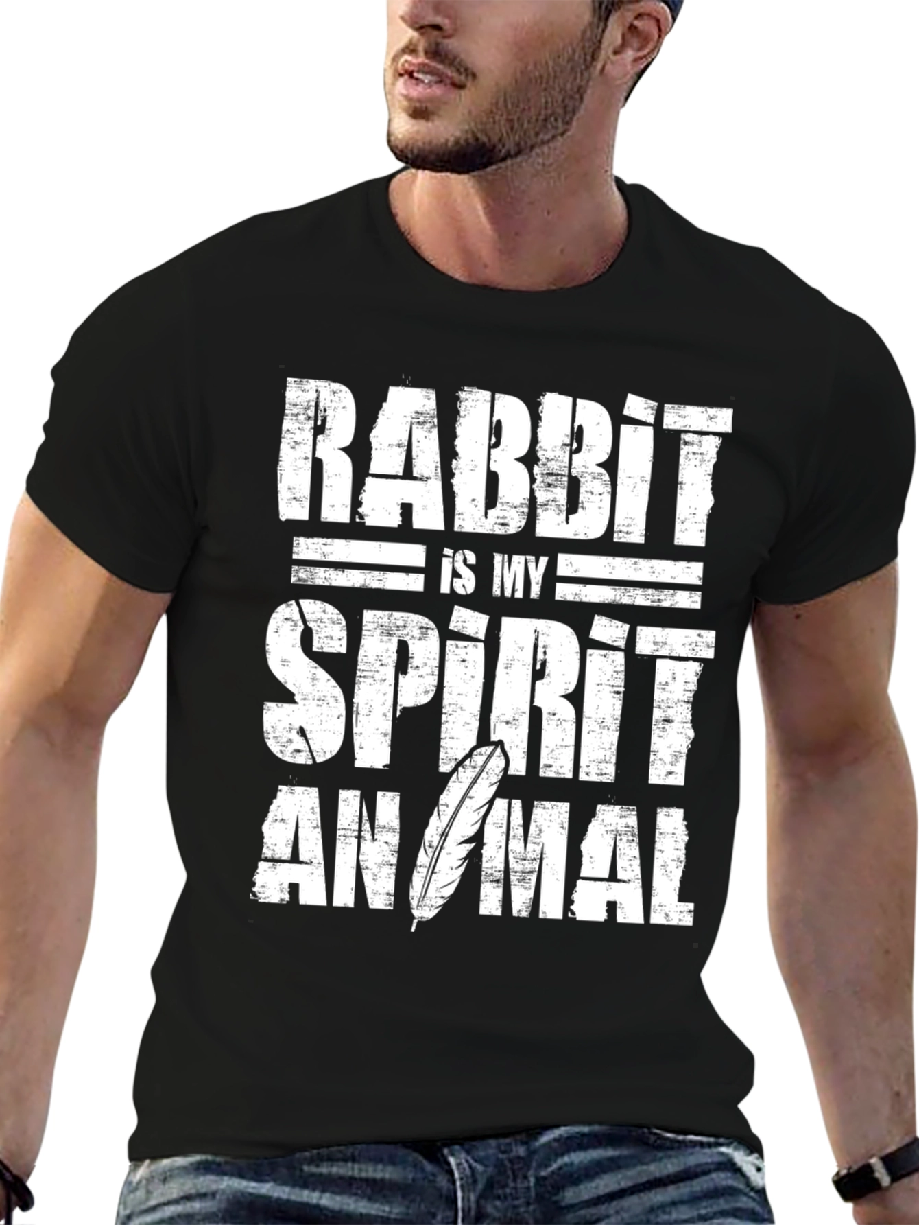 Rabbit Spirit Animal Graphic Tee - Soft Cotton