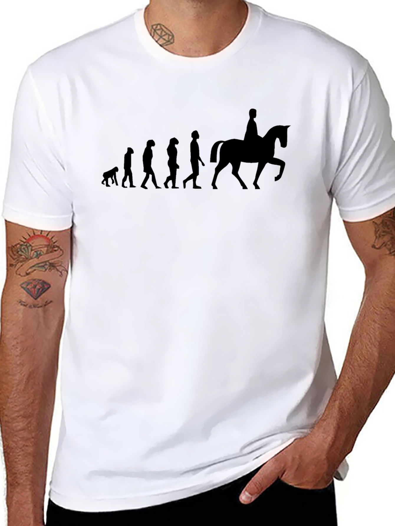 Evolution Horseman Tee - Funny Equestrian Gift