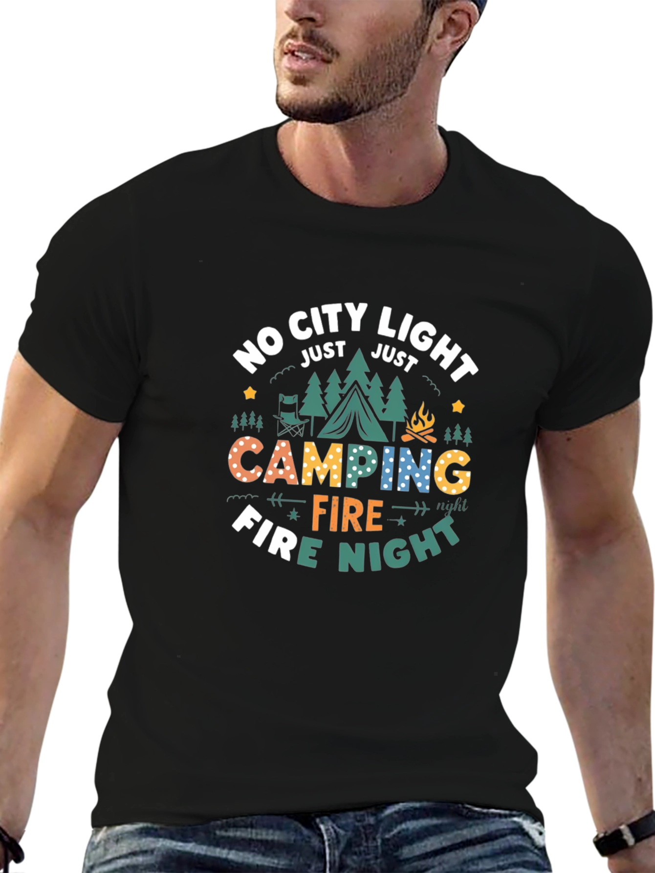 Camping Fire Night Graphic Tee