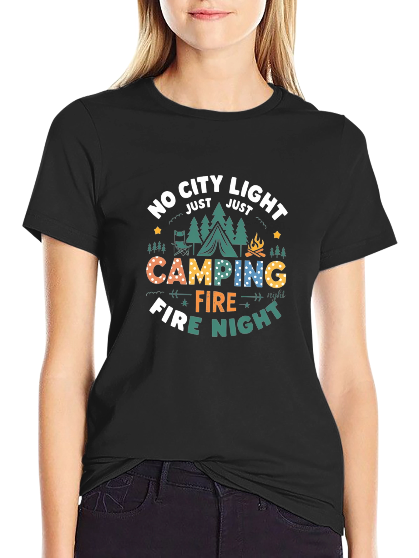 Camping Fire Night Graphic Tee