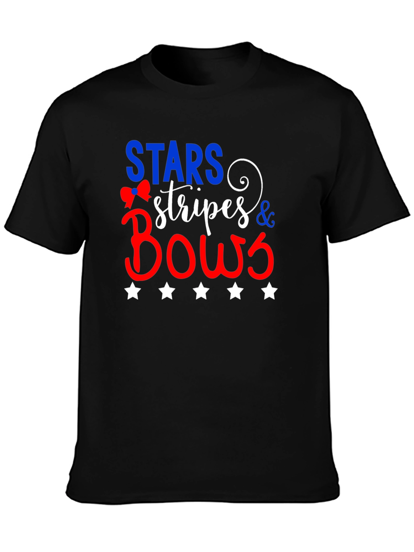 Stars Stripes and Bows Patriotic Graphic Tee
