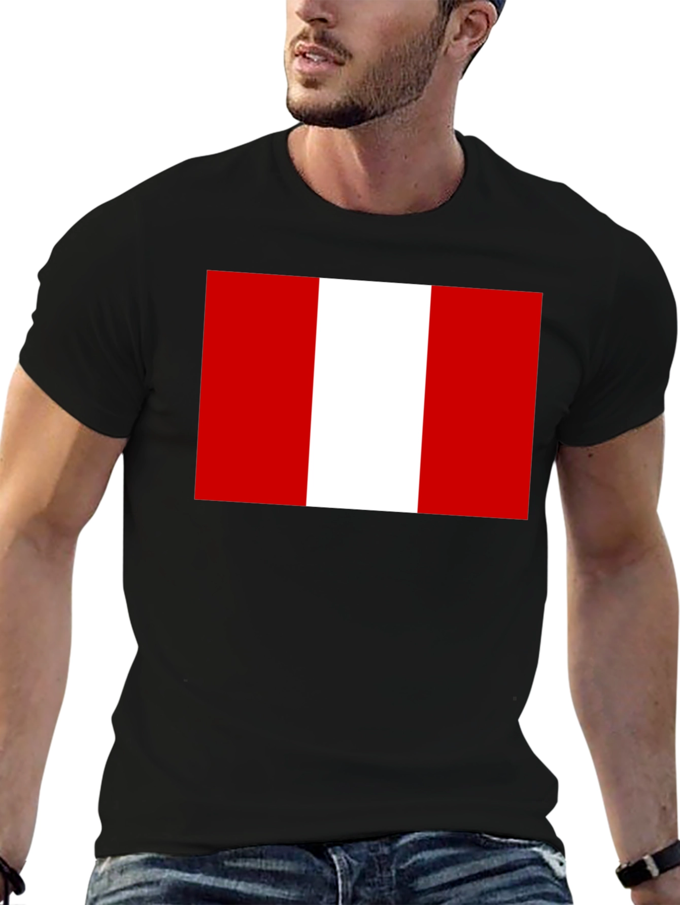 Peru Flag T-Shirt - Black Graphic Tee