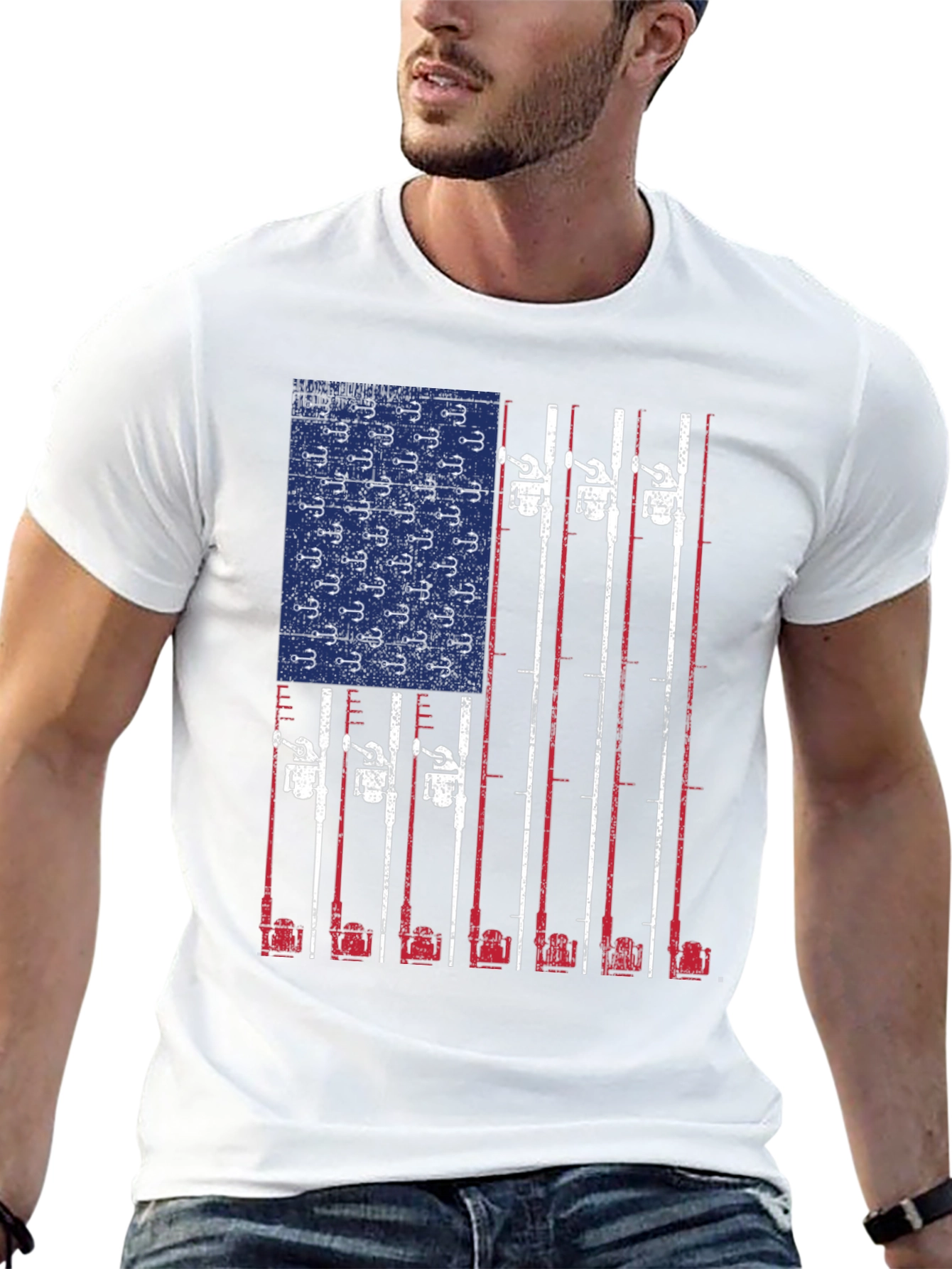 American Flag Fishing T-Shirt