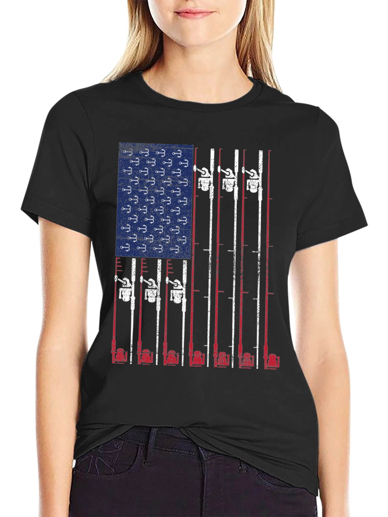 American Flag Fishing T-Shirt