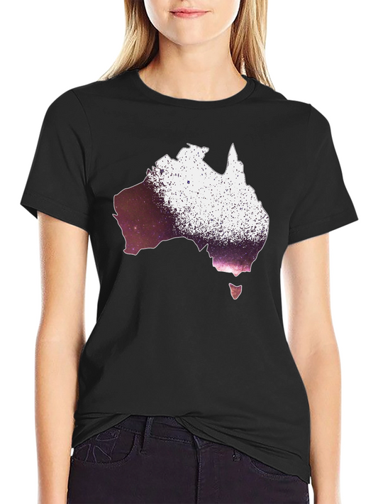 Australia Galaxy Graphic T-Shirt - Black Cotton Tee