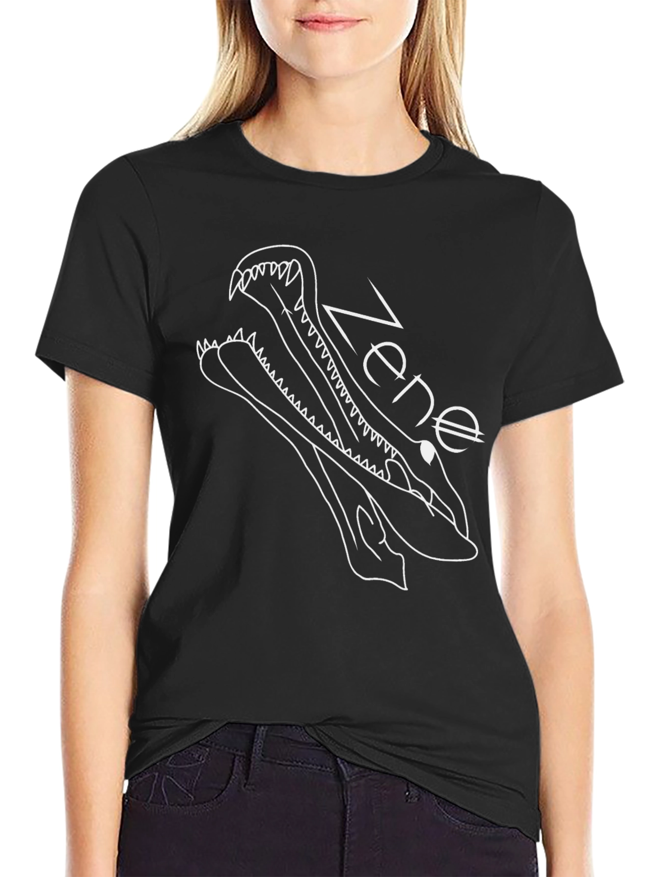 Unique Graphic T-Shirt: Zene Crocodile Design