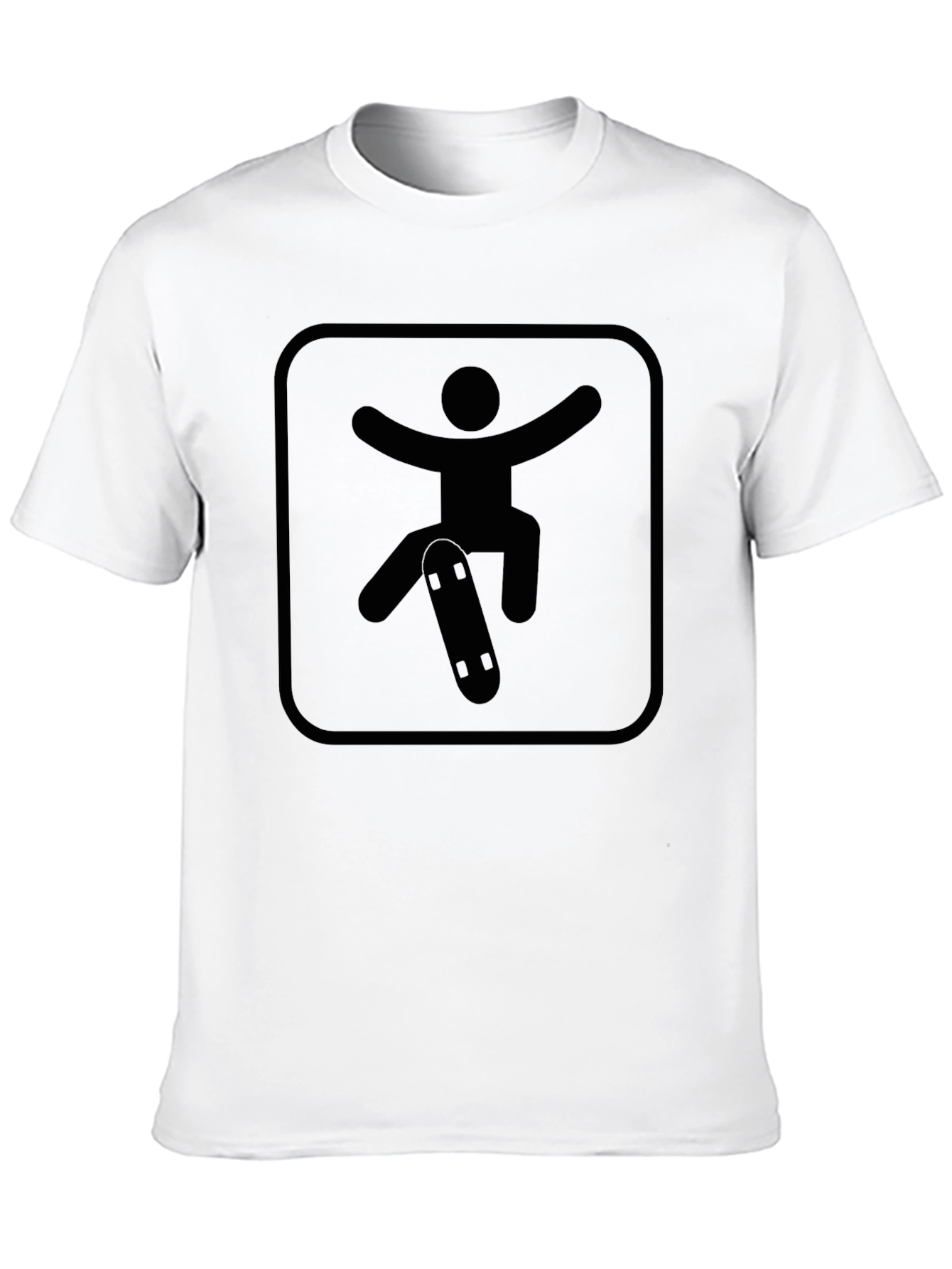 Skateboarder Graphic Tee - Black Crew Neck Shirt