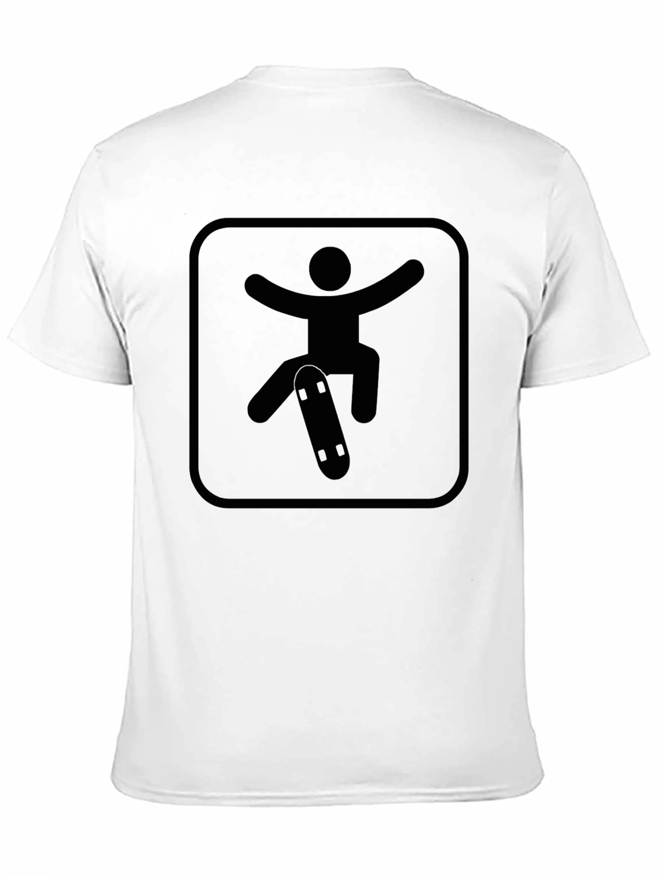 Skateboarder Graphic Tee - Black Crew Neck Shirt