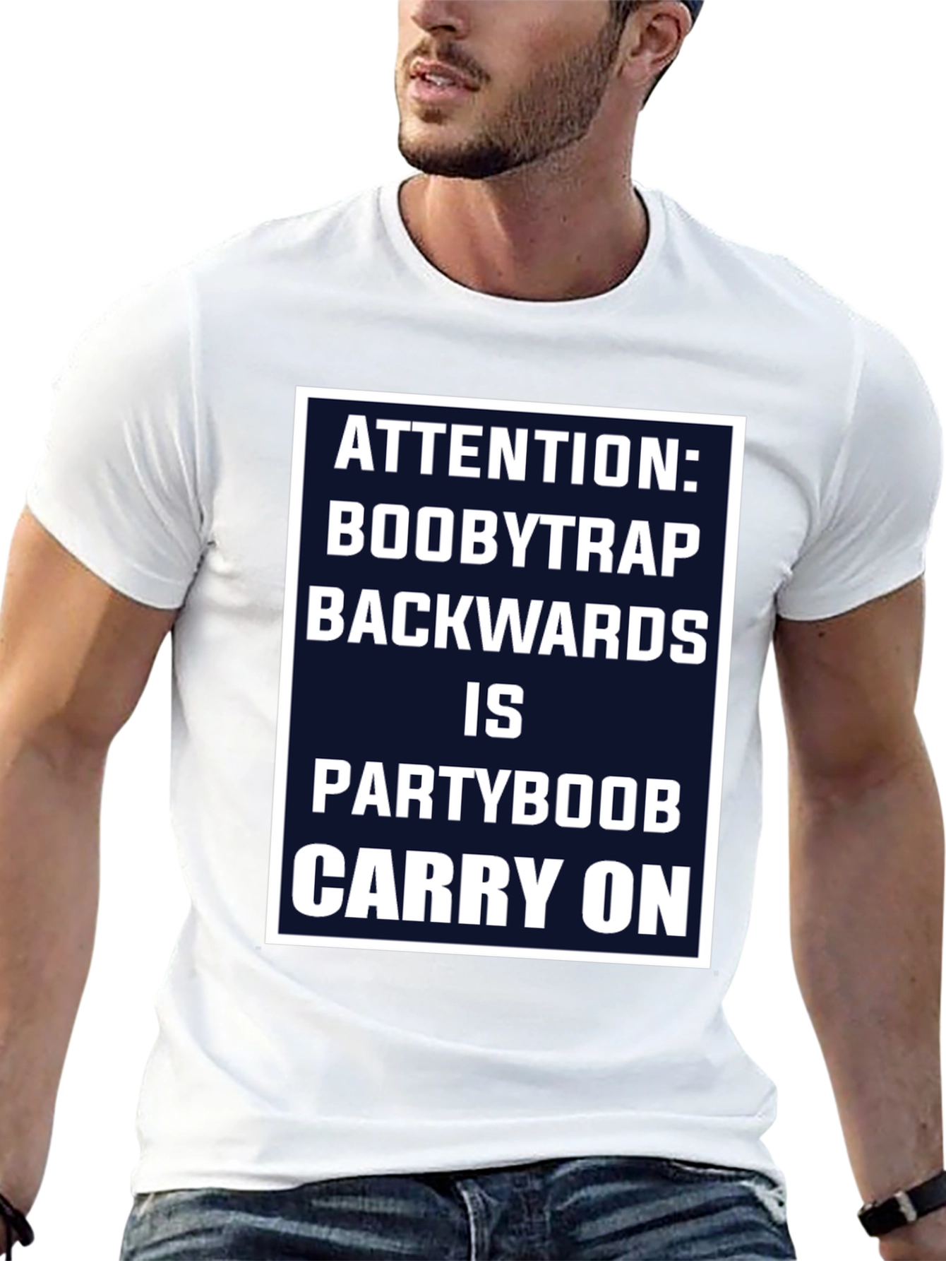 Attention Boobytrap Partyboob Funny T-Shirt