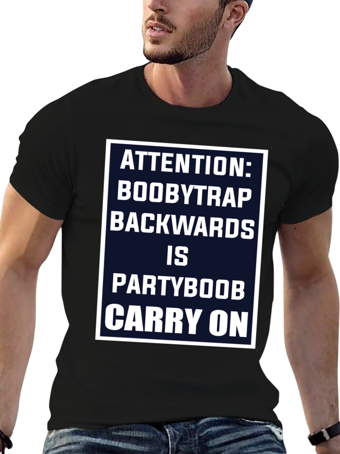 Attention Boobytrap Partyboob Funny T-Shirt