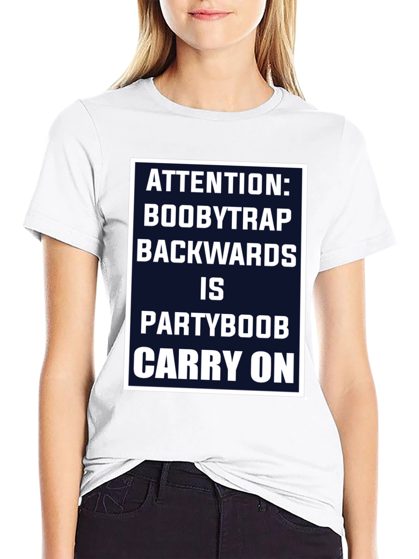 Attention Boobytrap Partyboob Funny T-Shirt