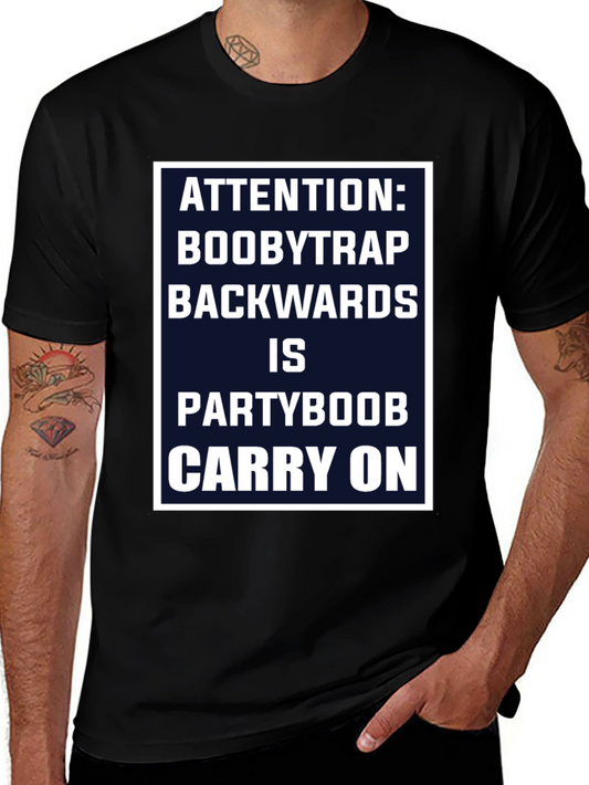 Attention Boobytrap Partyboob Funny T-Shirt