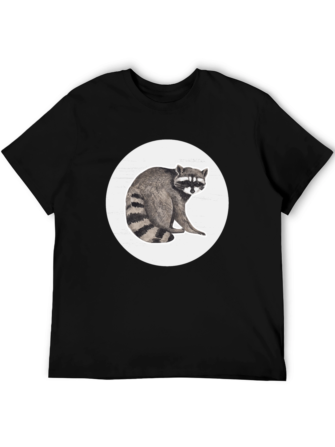 Raccoon Graphic Tee - Black Cotton Blend Comfort