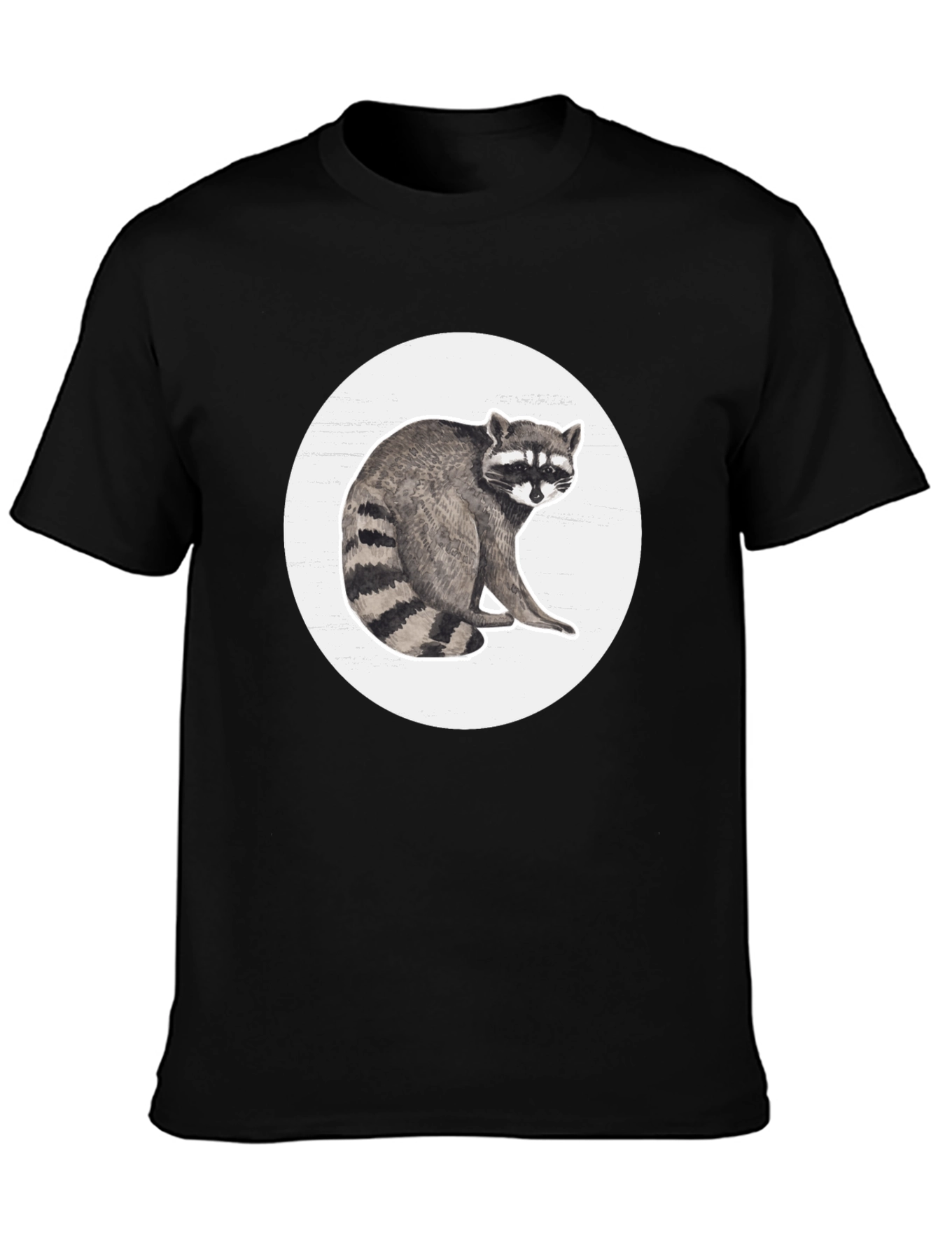 Raccoon Graphic Tee - Black Cotton Blend Comfort