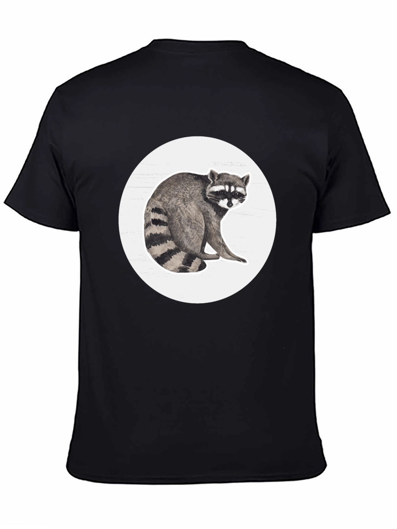 Raccoon Graphic Tee - Black Cotton Blend Comfort