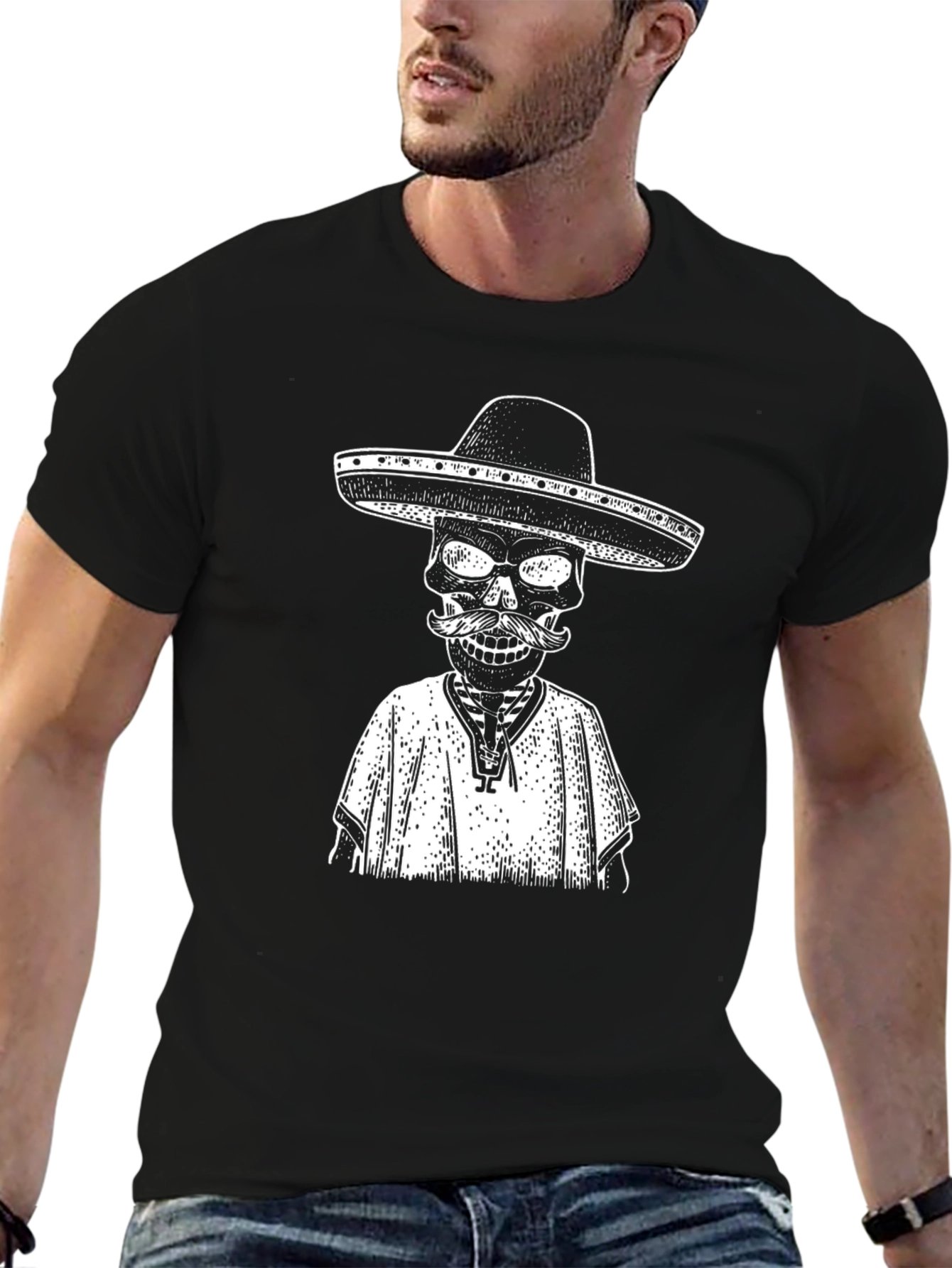 Day of the Dead Skeleton T-Shirt - Black