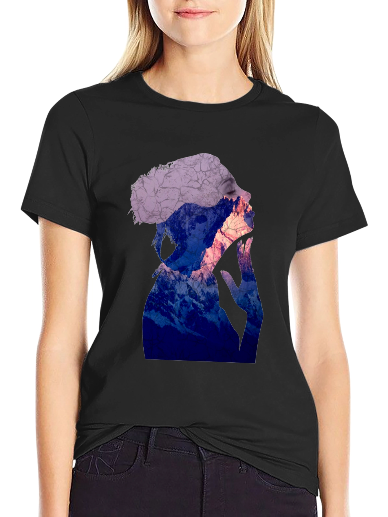 Abstract Silhouette Graphic Tee - Trendy Mens T-Shirt