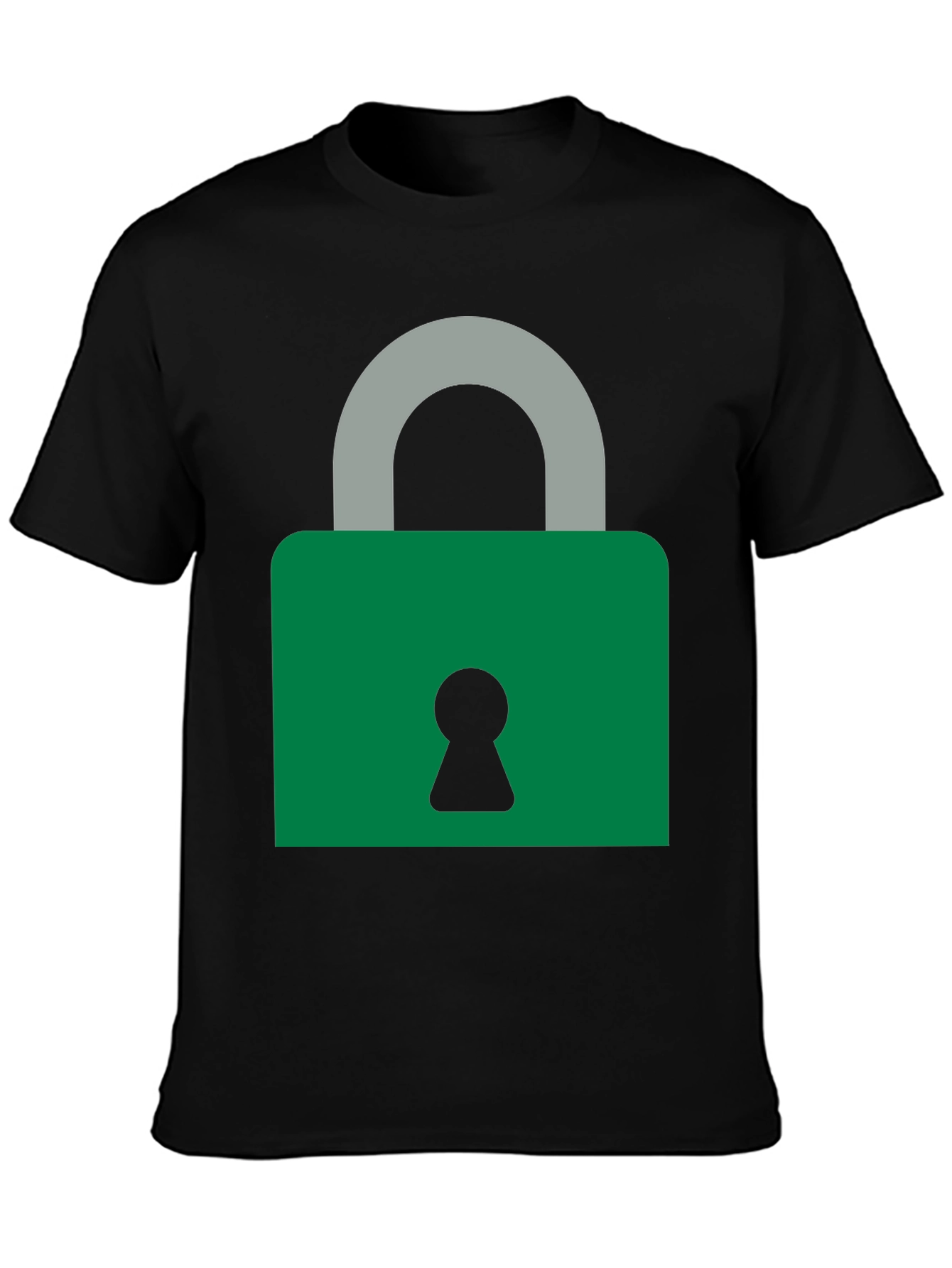 Modern Padlock Graphic T-Shirt - Black