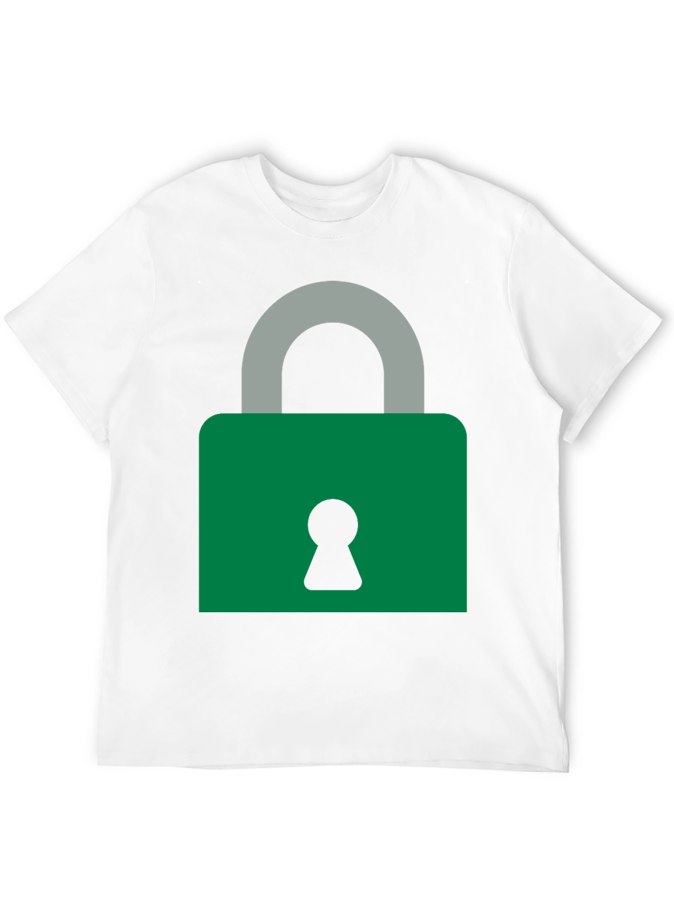 Modern Padlock Graphic T-Shirt - Black