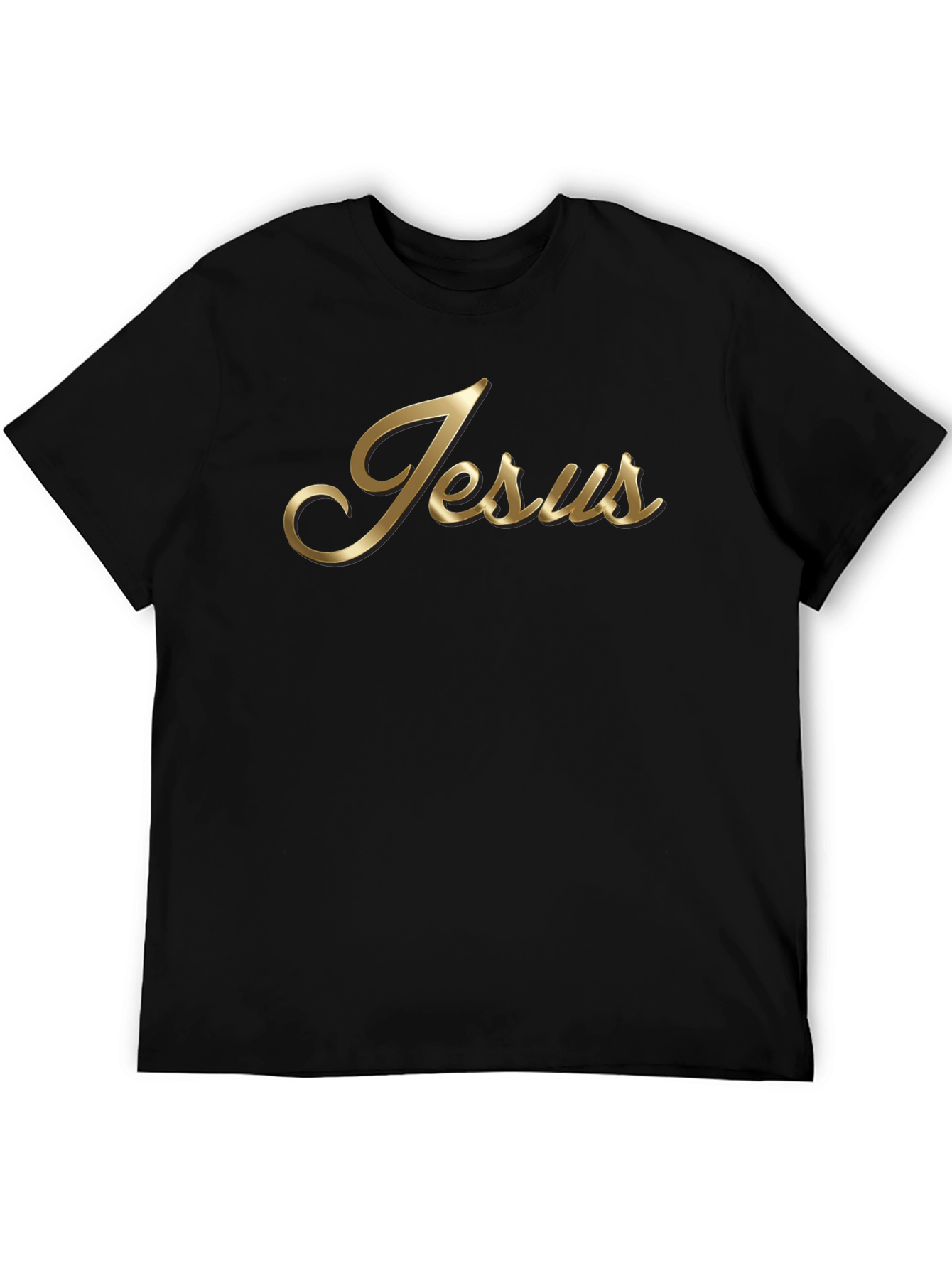Jesus Gold Script Black T-Shirt