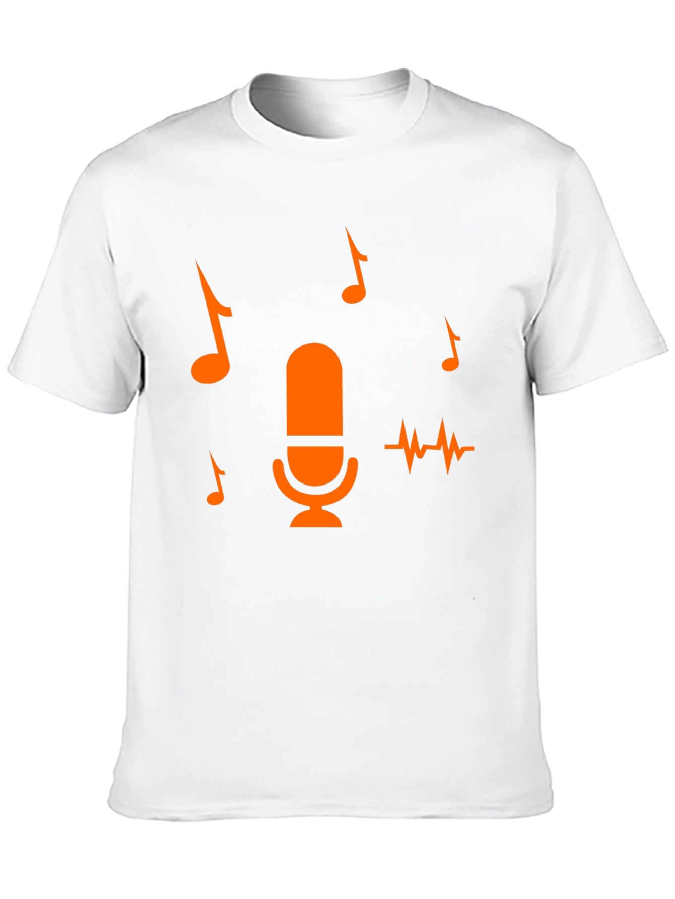 Music Lover Tee: Microphone & Notes Graphic T-Shirt