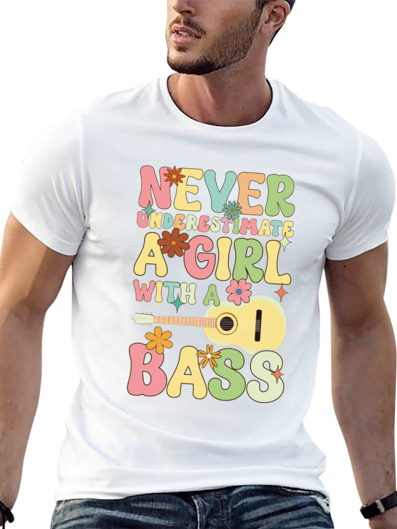 Never Underestimate A Girl With A Bass T-Shirt
