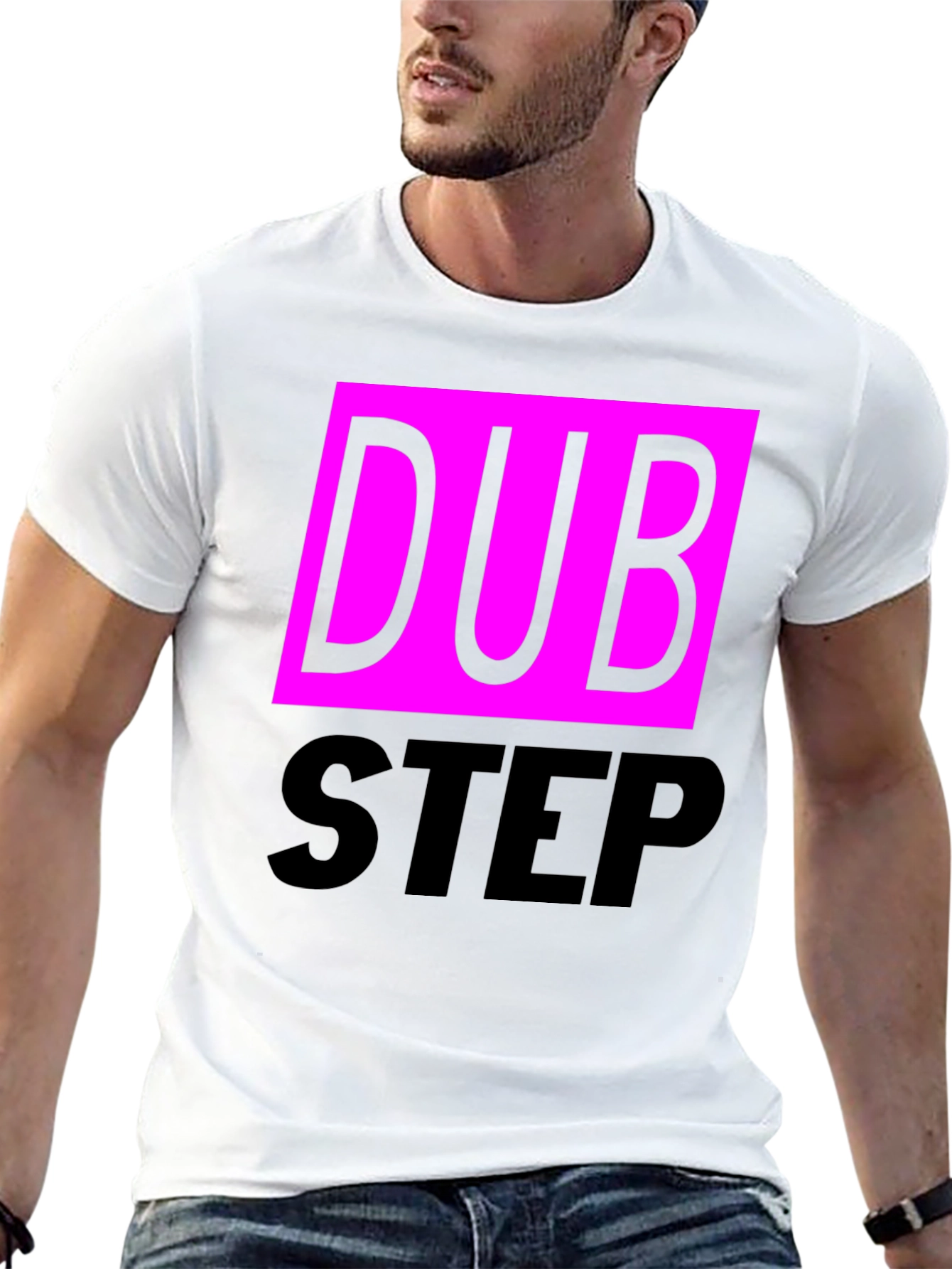 Dubstep Graphic Tee - Black Cotton Blend T-Shirt
