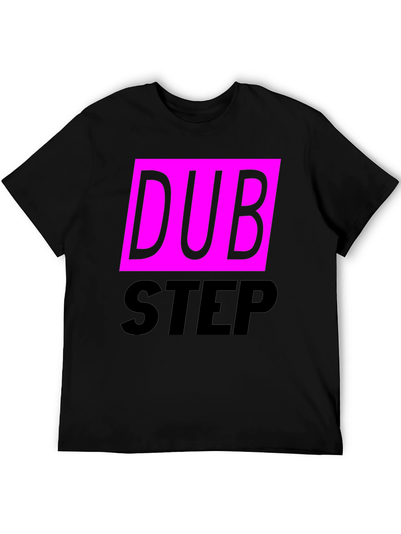 Dubstep Graphic Tee - Black Cotton Blend T-Shirt