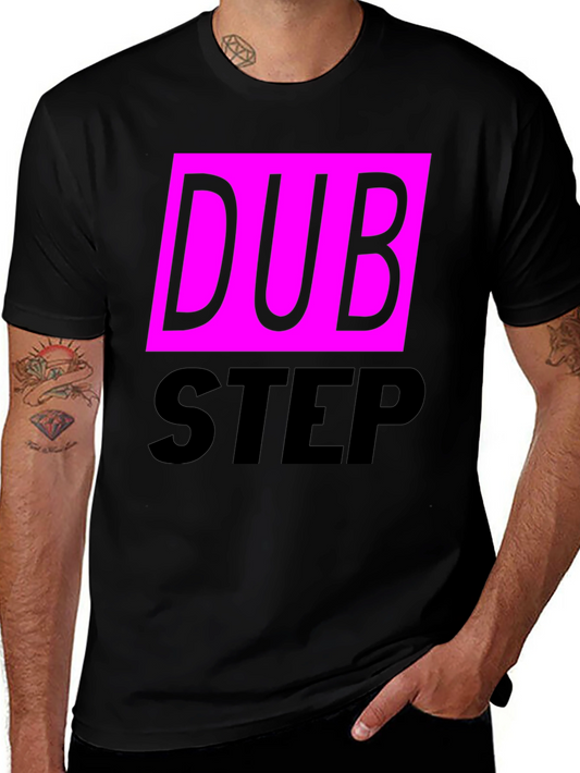 Dubstep Graphic Tee - Black Cotton Blend T-Shirt