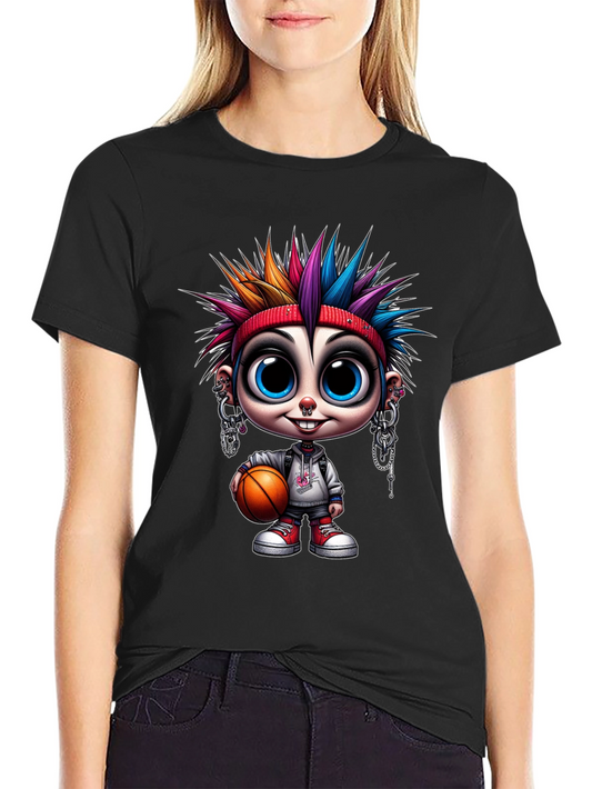 Cartoon Punk Basketball T-Shirt