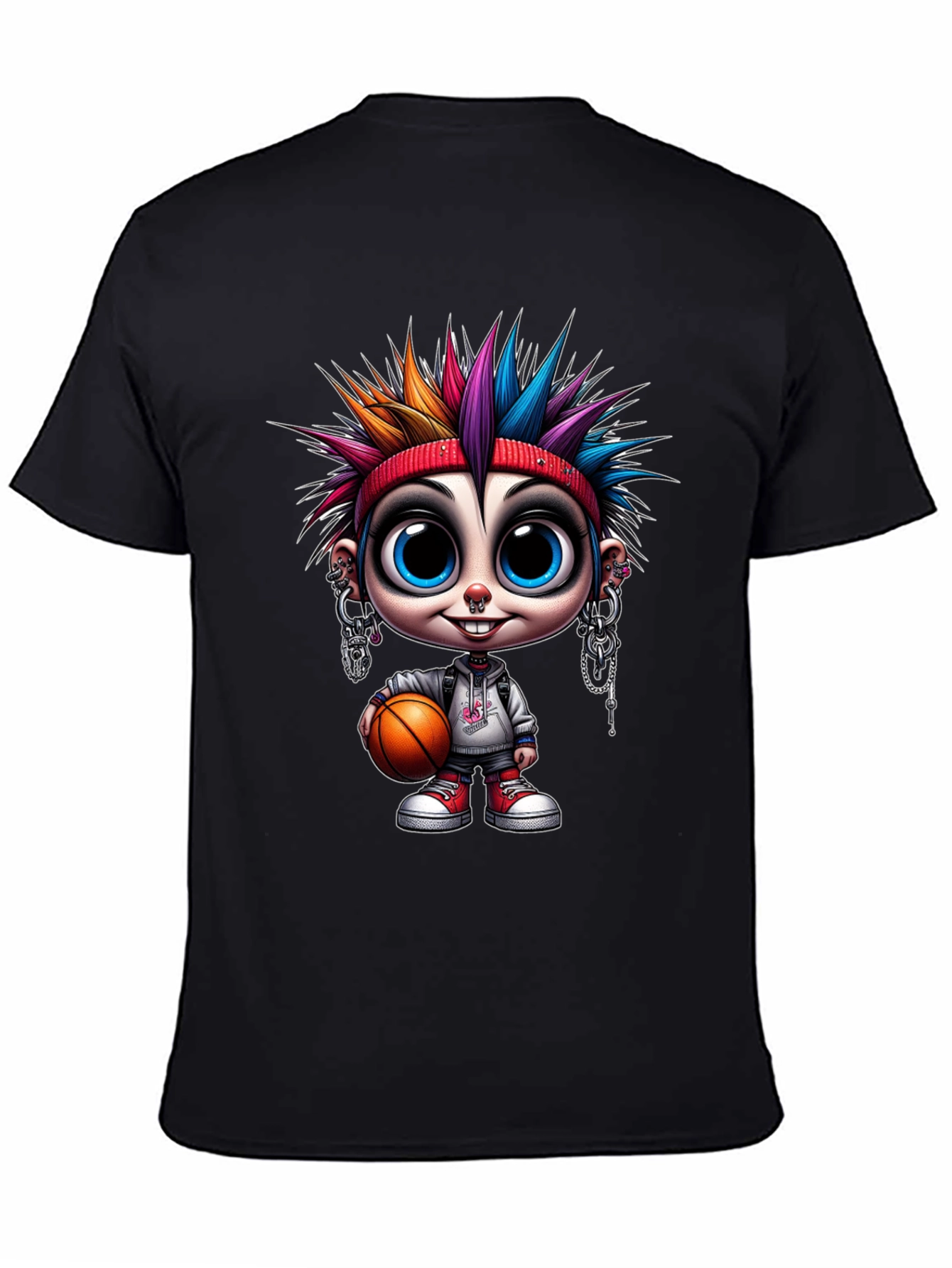 Cartoon Punk Basketball T-Shirt