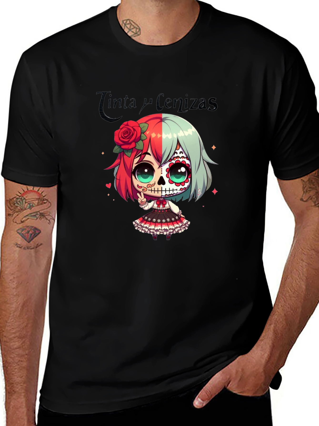 Sugar Skull Girl Anime T-Shirt