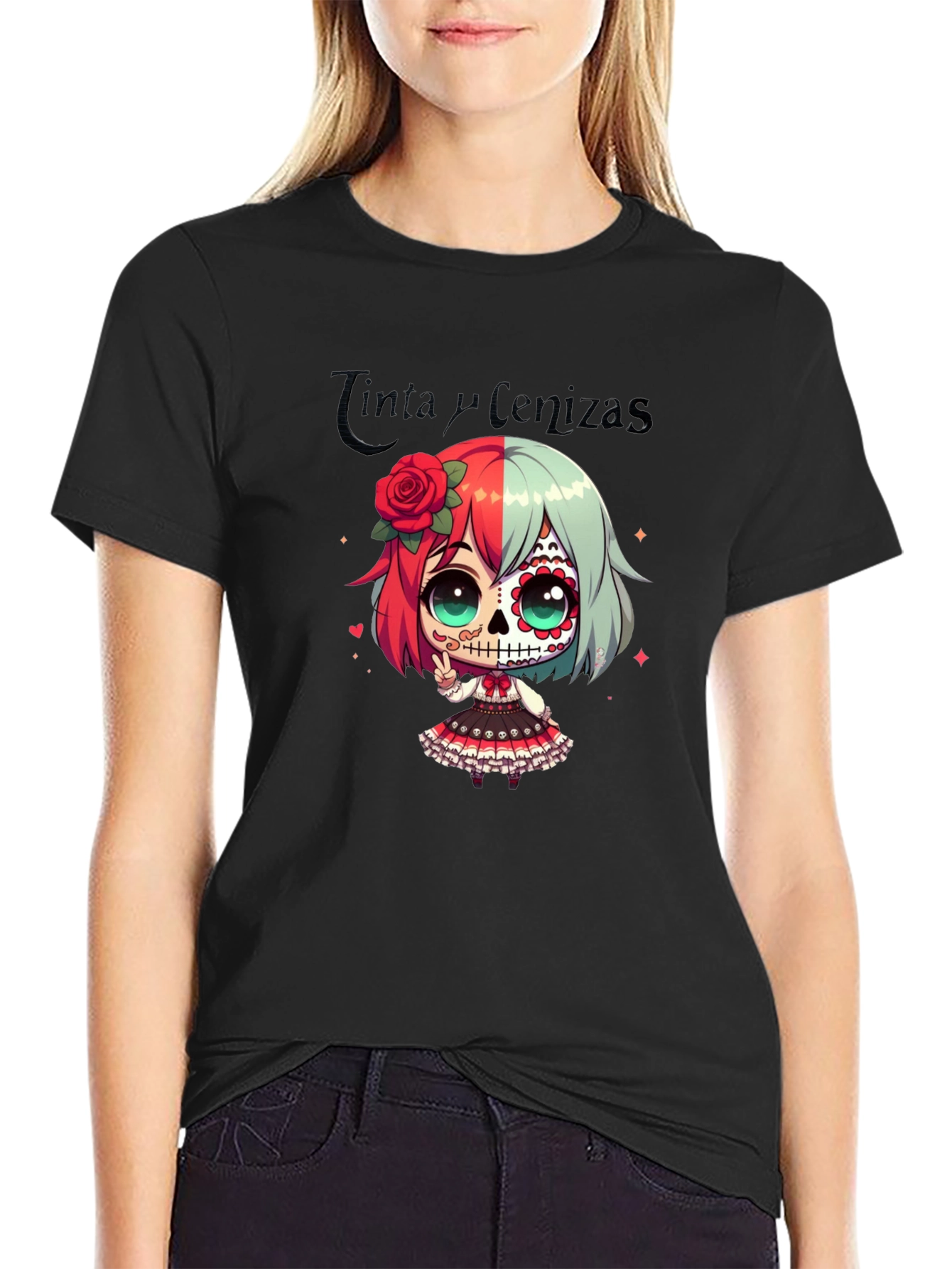Sugar Skull Girl Anime T-Shirt